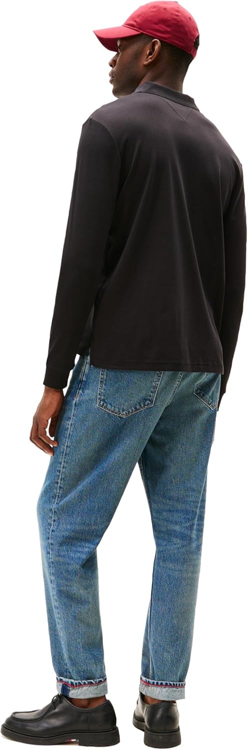 Tommy Hilfiger Mens Long Sleeve Casual Polo Shirts in Regular Fit with Liquid Cotton - Image 4