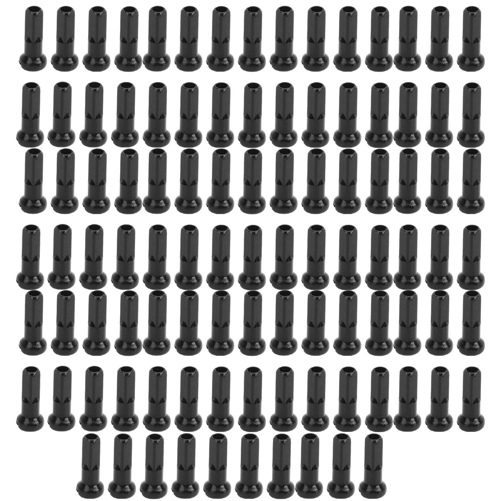 100 fundas para radios de bicicleta, pezón de aleación de aluminio, tapa de radios de bicicleta para radios de bicicleta con diámetro interior de 2 mm, color negro