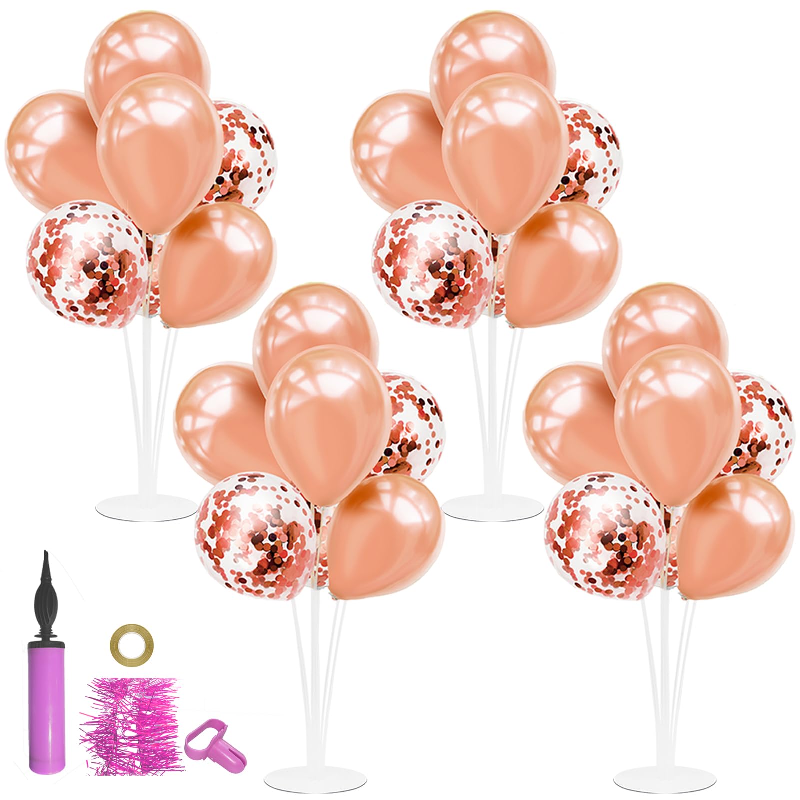ZJDHPTY 4Set Rose Gold Balloon Stand Table Centerpieces Party Decor