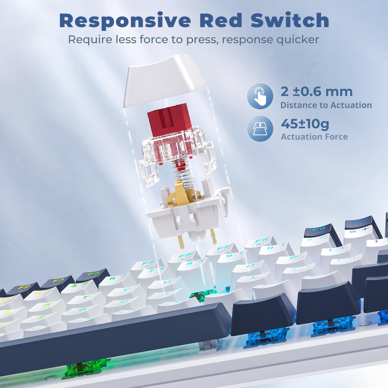 Redragon Teclado mecánico para juegos con cable, 11 modos retroiluminados programables, interruptor rojo intercambiable en caliente, antifantasma, teclas PBT de doble disparo, teclado iluminado para