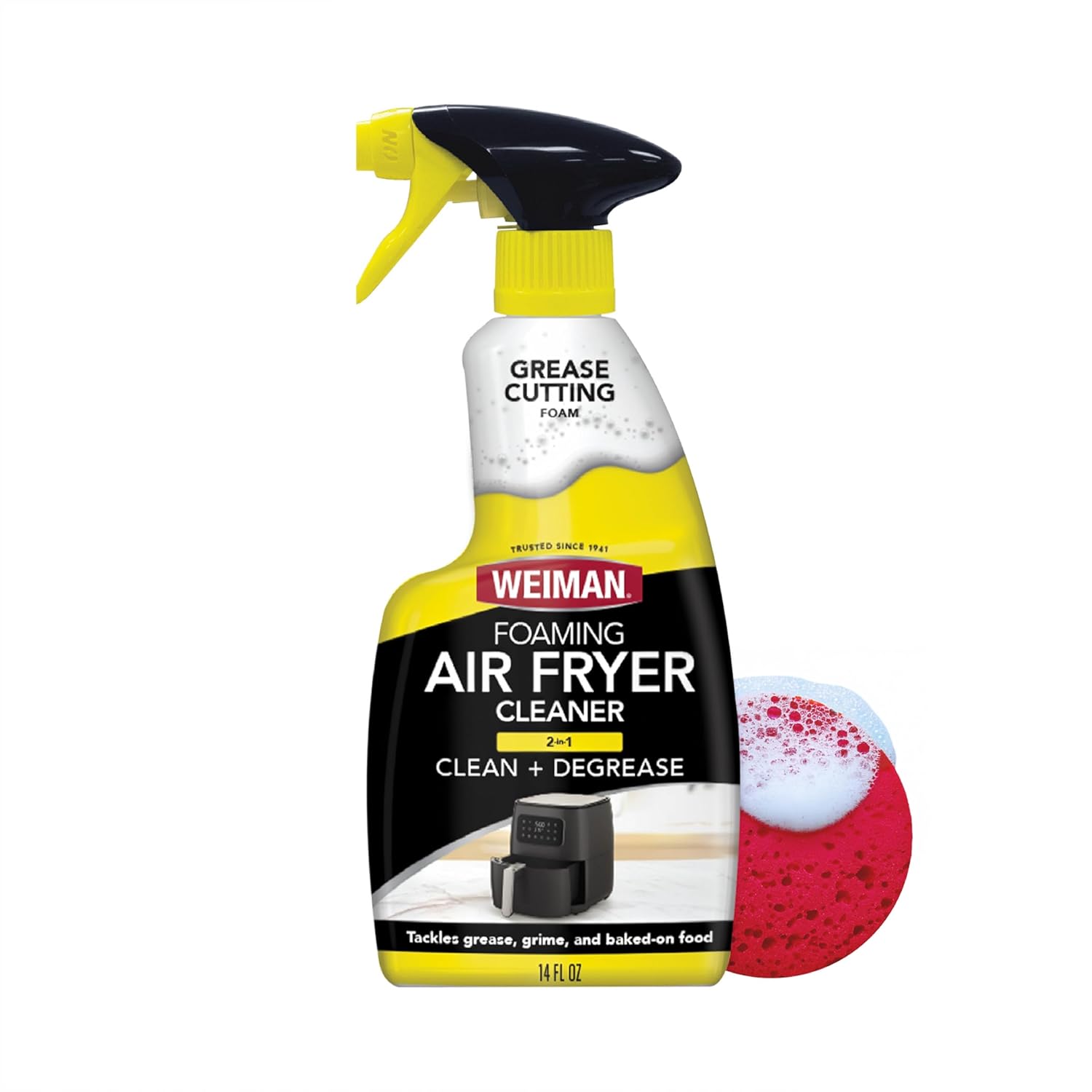 Weiman Foaming Air Fryer Cleaning Kit Cleaner Degreaser for Ceramic Baskets Trays Removes Grease Grime Oil Baked-On Food