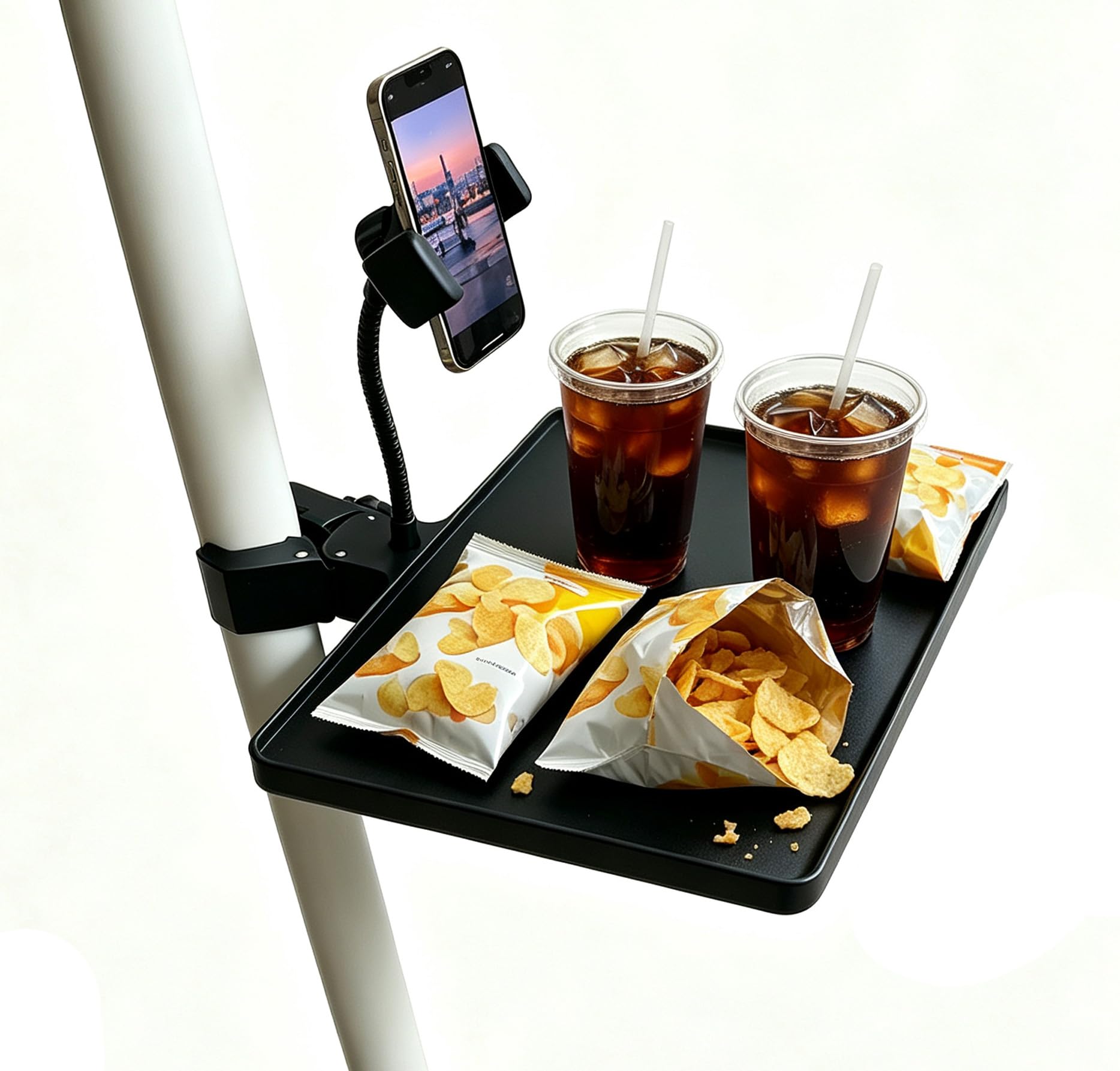 Mesa con bandeja para paraguas Prriudy soporte para teléfono y bandeja rectangular ajustable