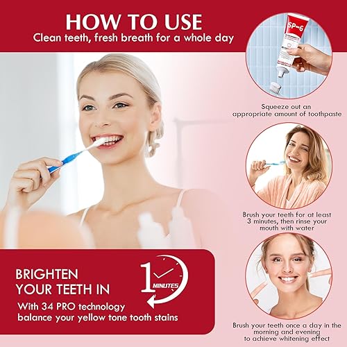 Miniatura 6 de PATO Sp-6 - Juego de pasta dental blanqueadora probiótica, limpieza profunda, eliminación de manchas, protección dental y aliento fresco, sabor