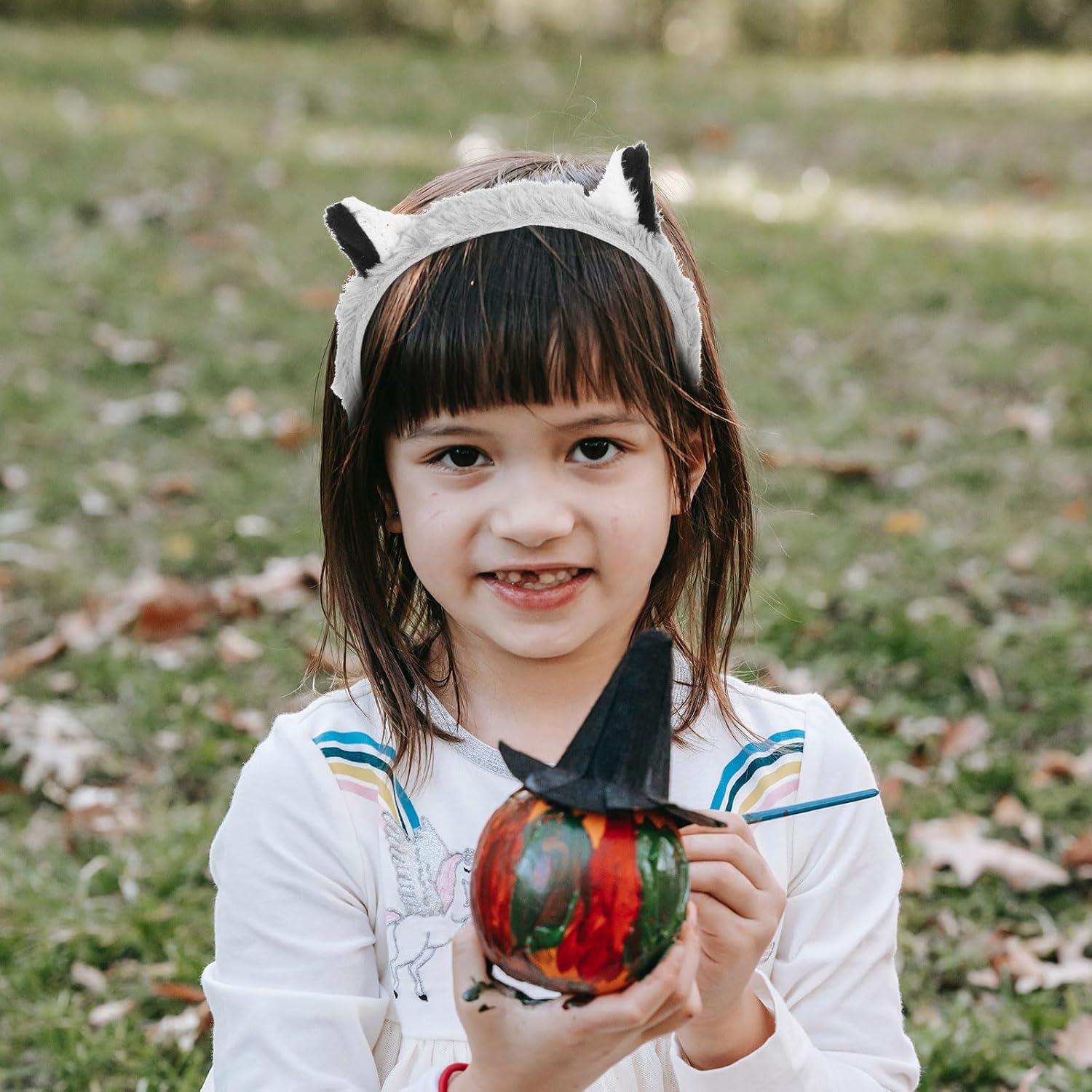 Lemur Ears Headband and Tail Set Kids Animal Costume Accessory for Cosplay Parties Halloween Festival Dress up