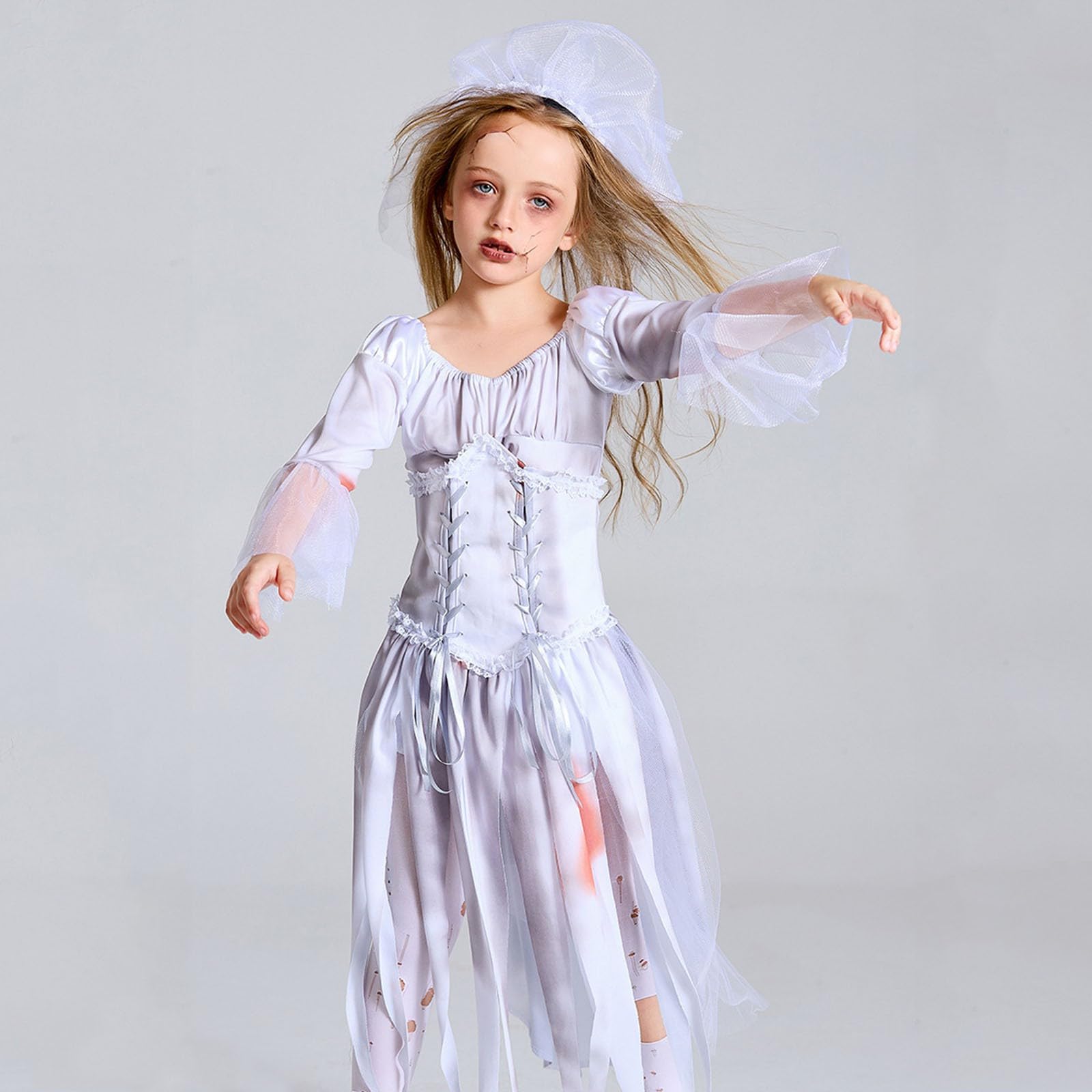 Halloween KostüM Kinder MäDchen Jungen Vampir HexenkostüM Fledermaus,Mittelalterliches Gothic Cosplay für Halloween Prinzessin Party Outfit mit Stil