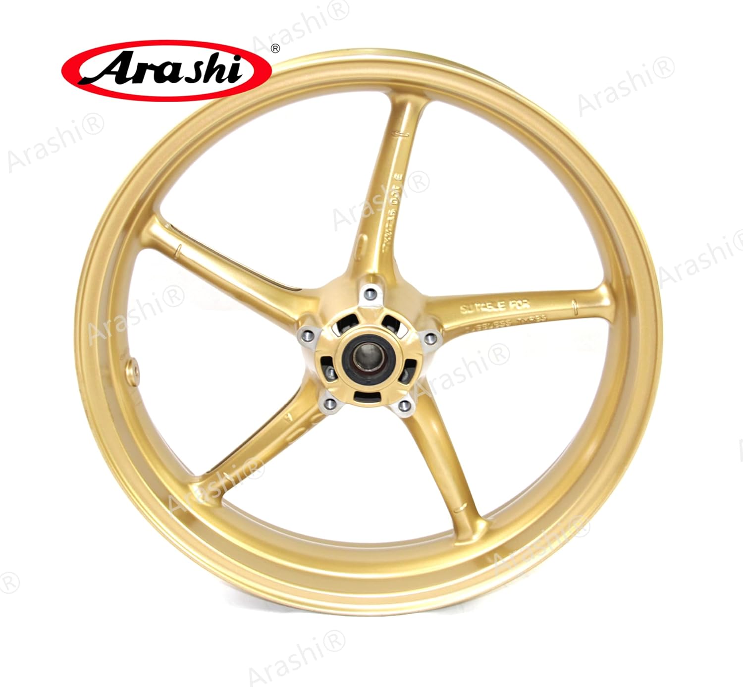 Arashi Front Wheel Rim for Triumph Daytona 675 2006-2012 675R 2011-2012, Street Triple 675 2007-2012 675R 2009-2012, Motorcycle Replacement Accessories Parts Gold