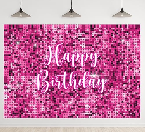 Miniatura 3 de Telón de fondo de lentejuelas rosadas con lentejuelas brillantes para fotografía de pared, decoración de fondo para fotografía de fiesta de 16, niña