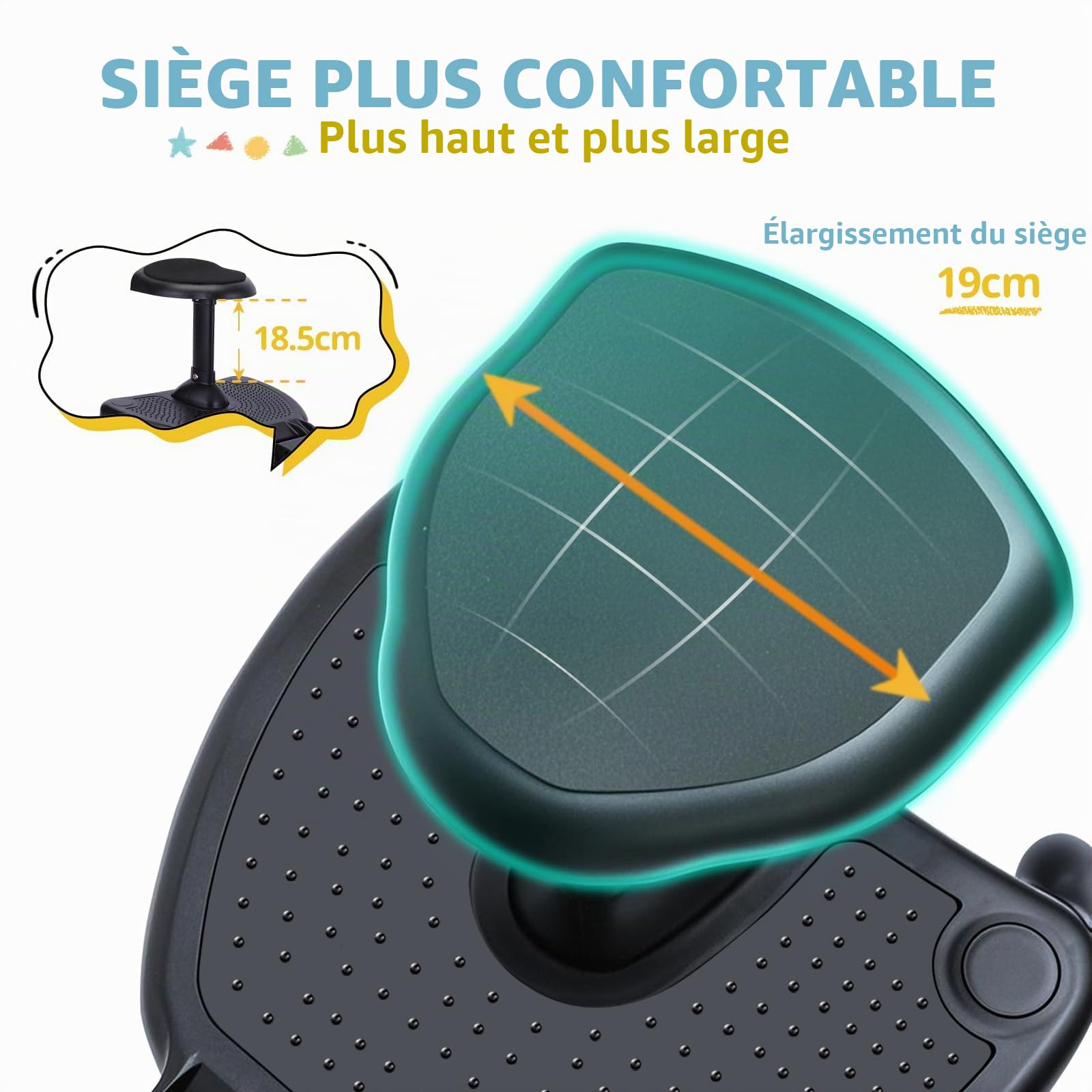Vihir Planche Poussette Universelle, Planches à roulettes pour bébé, Marche Pied Poussette Avec Sièges Plus Larges et Hauts, Avec de Deux Tapis Antidérapants, pour Enfants de 2 à 6 Ans (25KG)