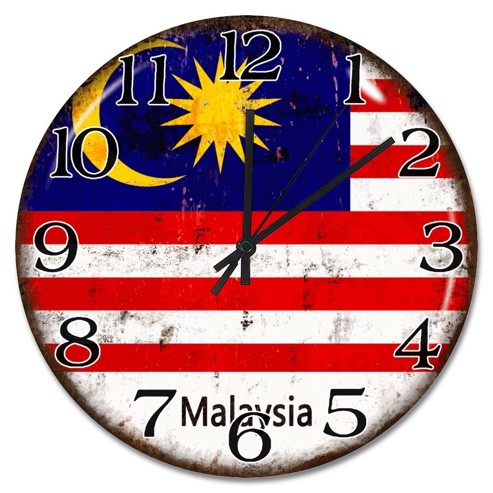 Horloge murale en bois drapeau Malaisie : l'astuce pour décorer sans bruit de tic-tac