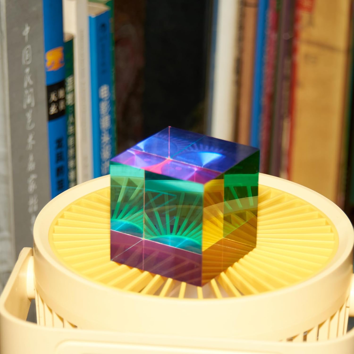 Original Optical Color Cube (40mm) - Cyan, Magenta & Yellow Subtractive Color Mixing- The Mesmerizing Sensory Object for Kid Elderly Teens and Adult