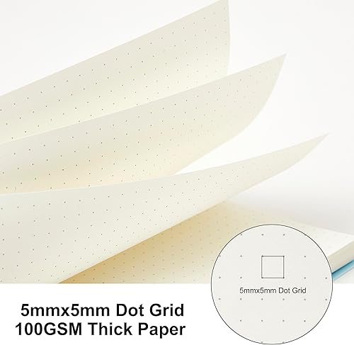 Miniatura 2 de Paquete de 3 cuadernos en espiral, cuaderno grande de puntos de 8.5 x 11 pulgadas, cuadrícula de puntos de 100 GSM de 0.197 x 0.197 in, 80 hojas160