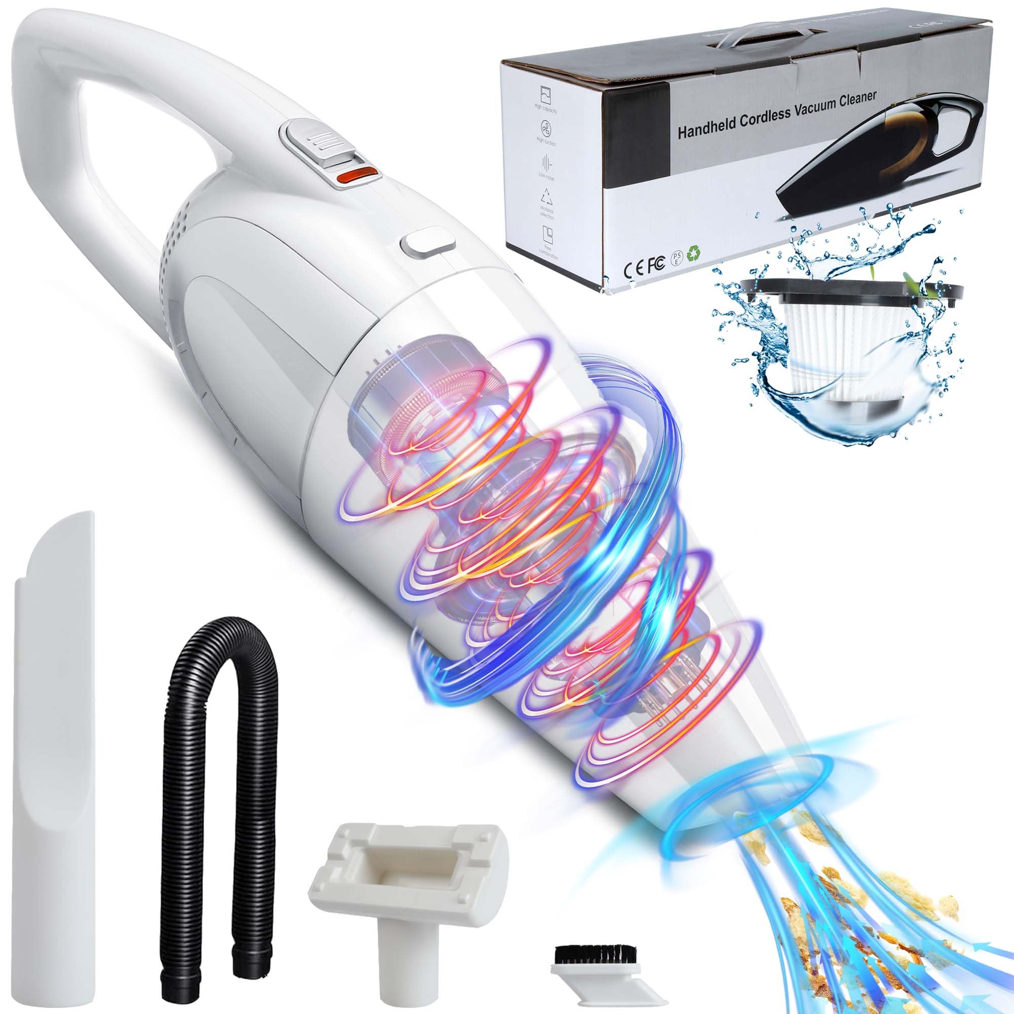 Aspirateur à Main Sans Fil,Aspirateur Rechargeable Multifonction Portable 1500 PA,Aspirateur de Voiture Puissant 6000mAh,Aspirateur de Bureau Puissant 120W,adapté au Canapé de Bureau de Voiture(blanc Aspirateur à Main Sans Fil,Aspirateur Rechargeable Multifonction Portable 1500 PA,Aspirateur de Voiture Puissant 6000mAh,Aspirateur de Bureau Puissant 120W,adapté au Canapé de Bureau de Voiture(blanc