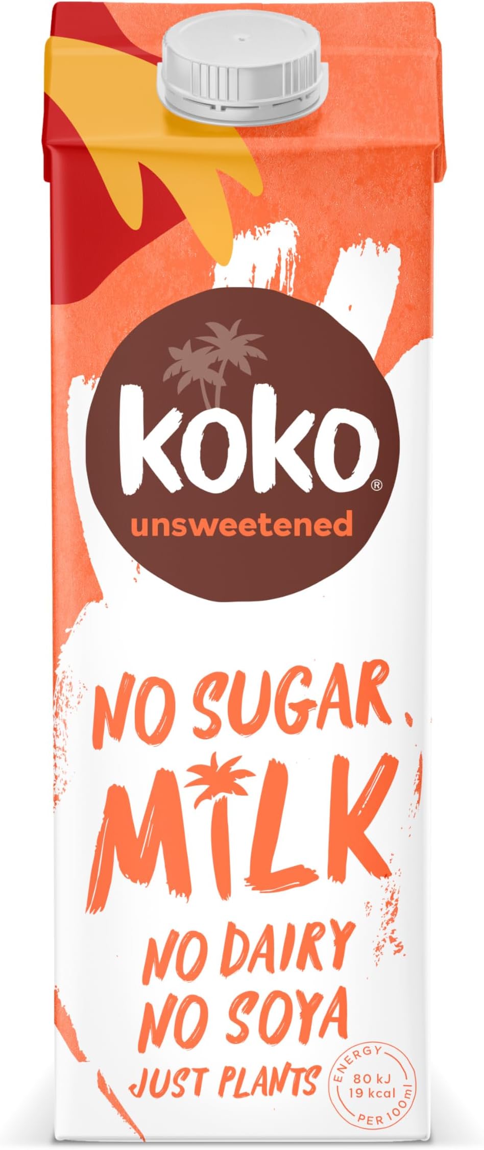 Unsweetened No Sugar Mlk 12 x 1L | Tastes like Dairy & No Added Sugar | No Dairy, No Soya, Just Plants | Allergen Free | UHT Ambient Long Life | 19 Calories Per 100ml