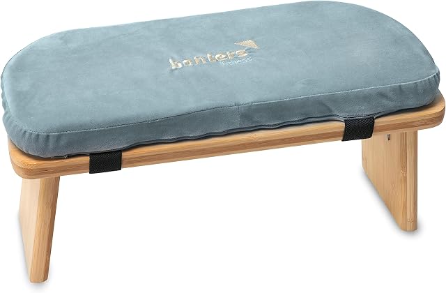 banters Meditation Bench Foldable - Made of solid Bamboo - Portable Kneeling stool with Cushion