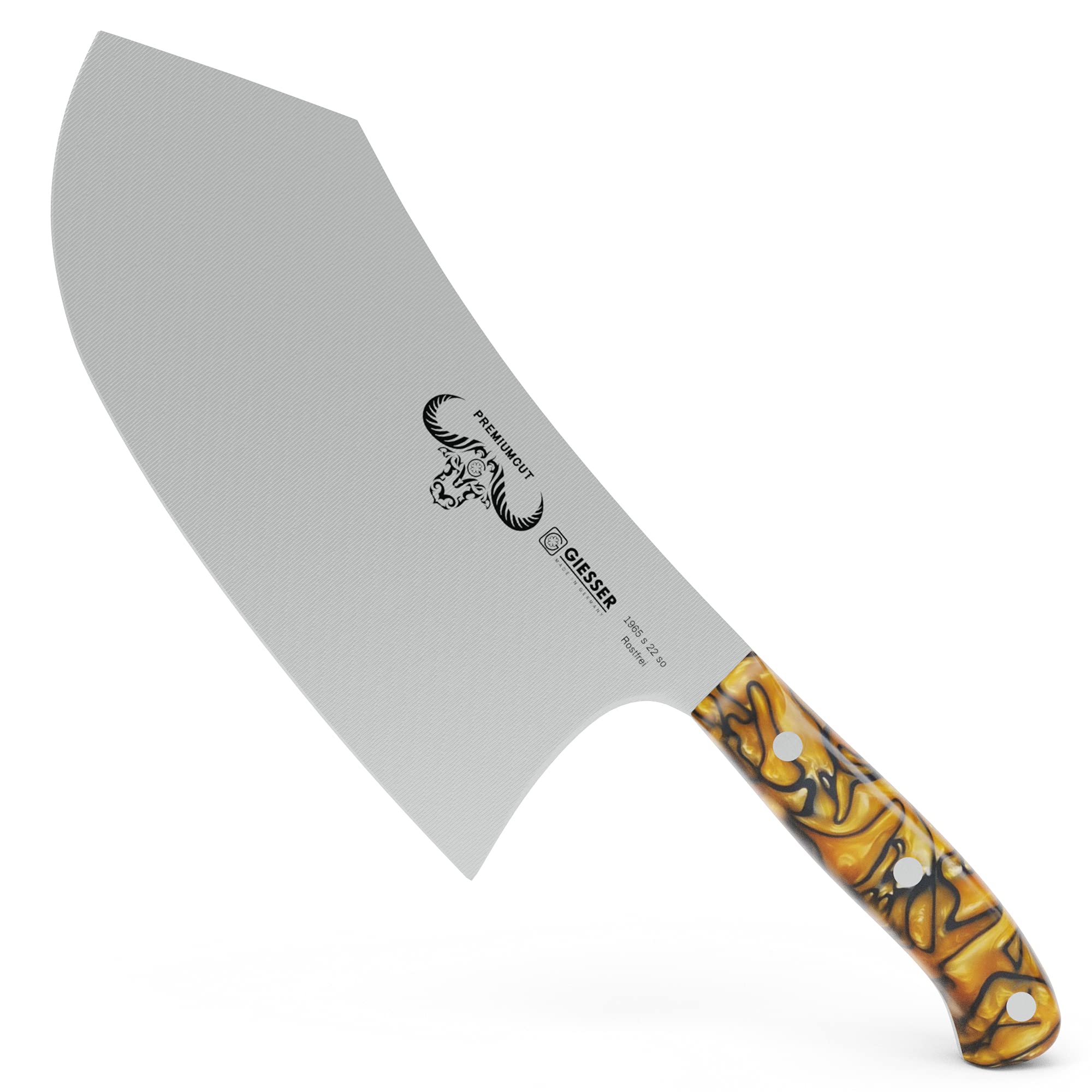 Giesser Hackmesser 22 cm – Spicy Orange PremiumCut Butcher No. 1, rostfrei, handgeschliffen