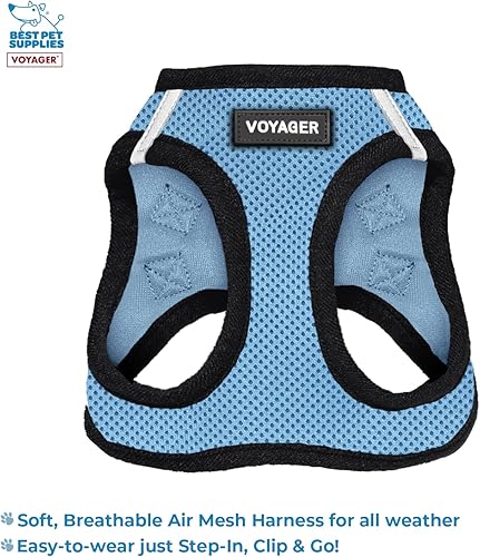 Miniatura 2 de Best Pet Supplies - Arnés para perro para todas las estaciones Step-in Air, de malla y con tiras reflectantes, con correa de 5 pies de largo con