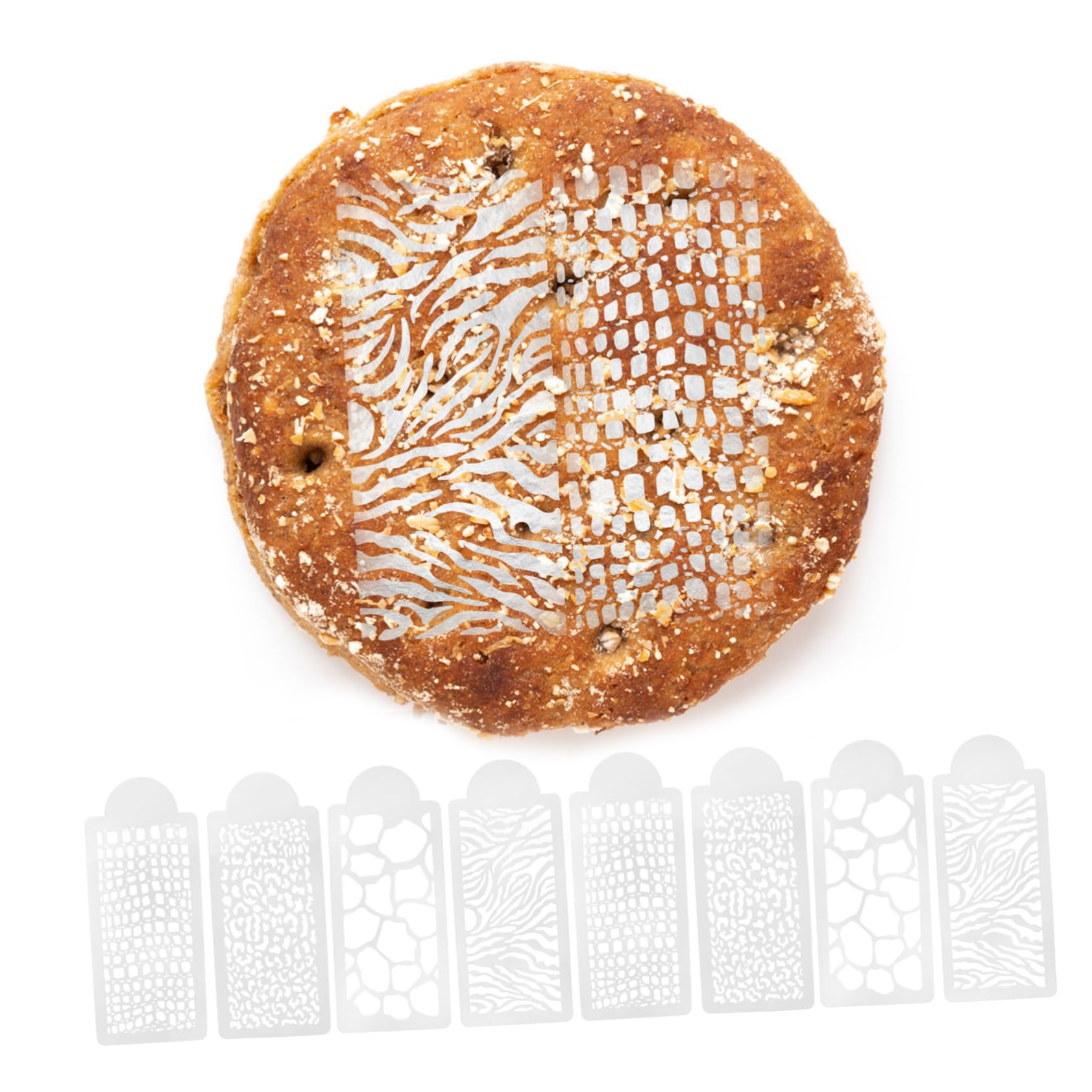 SHINEOFI 6sets Modelli Di Stencil Per Torte Con Stampa Di Animali Leopardo e Mucca Per Decorazioni Fai Te e Artigianato Creativo