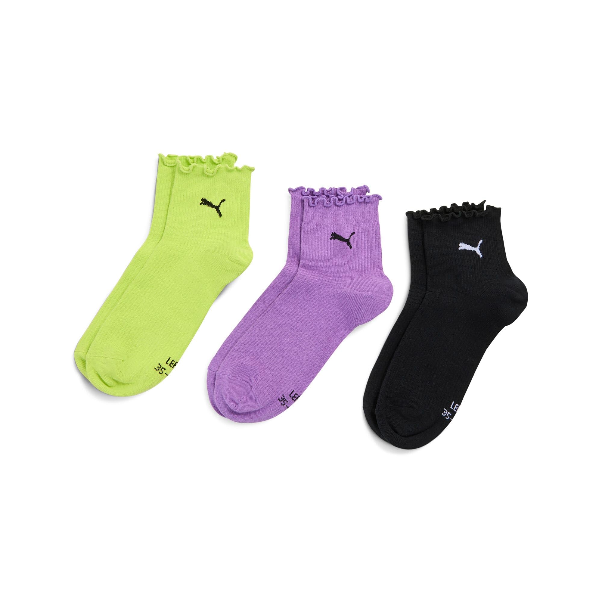 Puma Ruffle Quarter Socks 3 Units EU 35-38