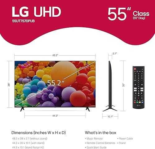 Miniatura 3 de LG 55 pulgadas Class UT75 Series LED Smart TV 4K Procesador de pantalla plana alimentado por IA con Alexa incorporado (55UT7570PUB, 2024)