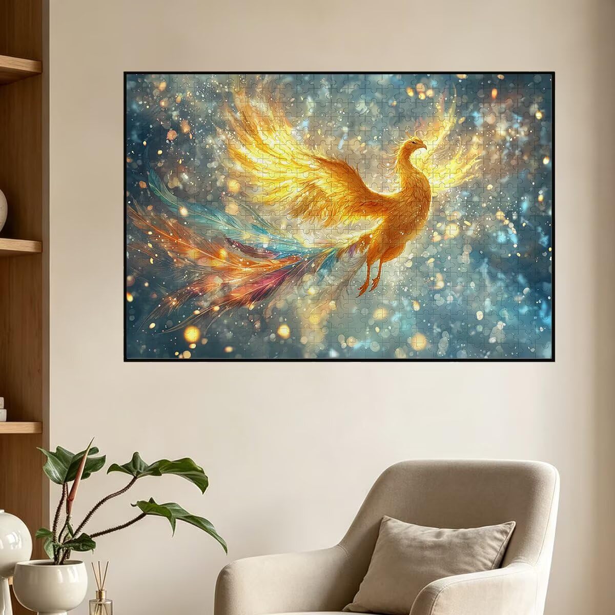 Puzzle 1500 sztuk Feniksa, Puzzle Zwierząt, Drewniane Puzzle, 87 x 57 cm