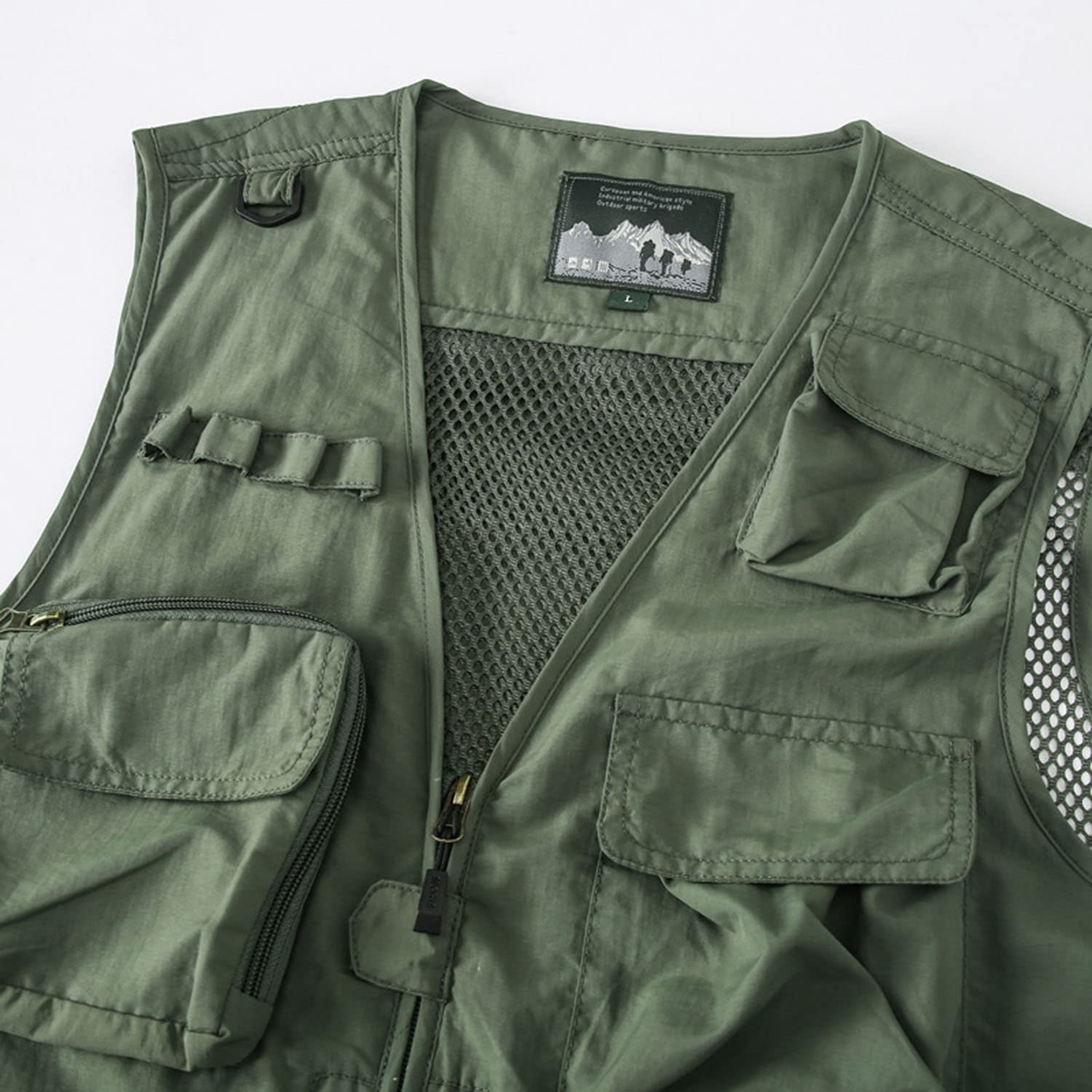 Chaleco Multibolsillos para Hombre Malla Transpirable Chaleco Exterior De Secado Rápido Chaleco De Pesca Multifuncional Chaqueta Casual