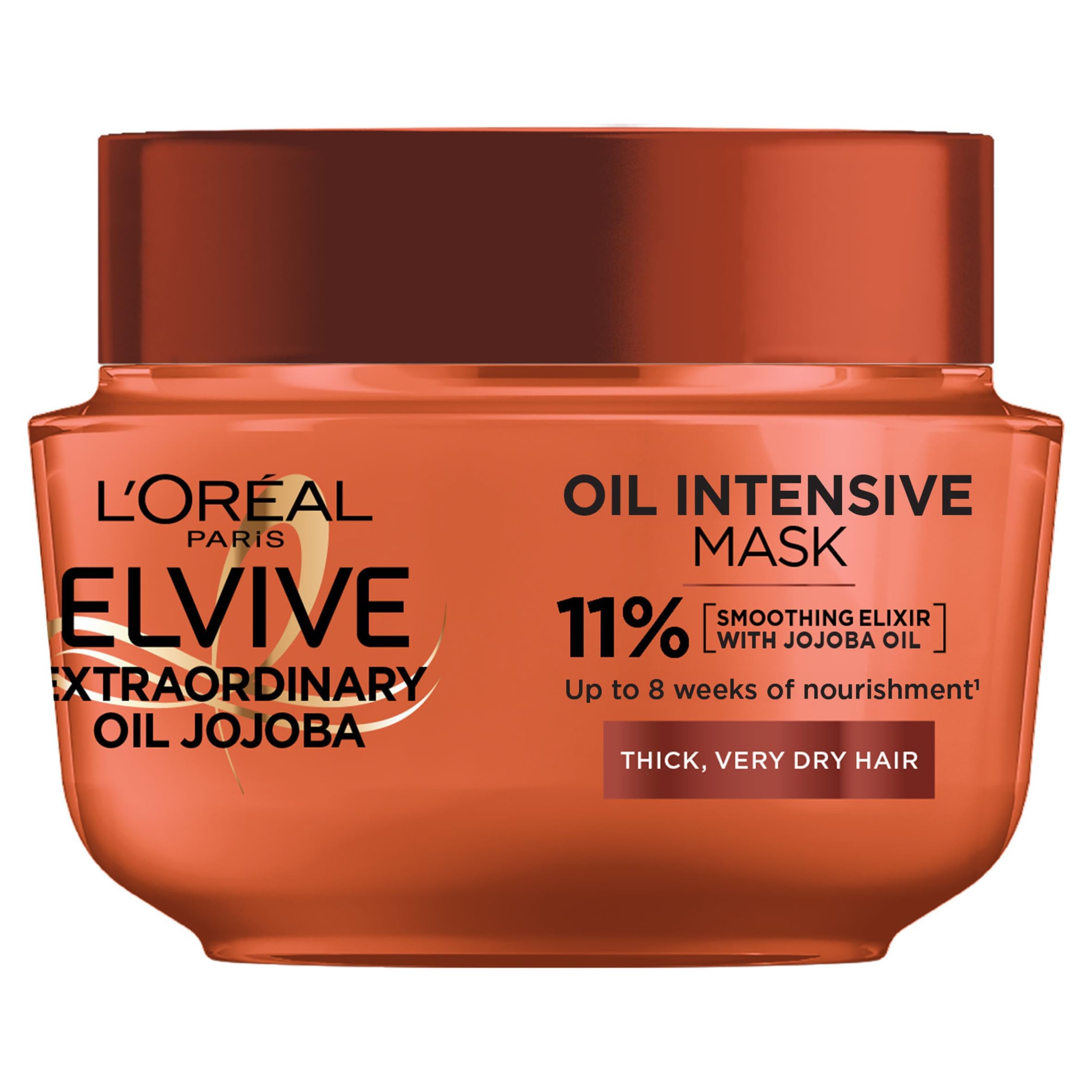 L'Oréal Paris Hair Mask For Very Dry Hair, Elvive Extraordinary Oil Treatment Pot With Flower Oily Extracts, Deep Nourishment From Scalp To Ends For Soft Supple Shine Without Weighing Roots Down