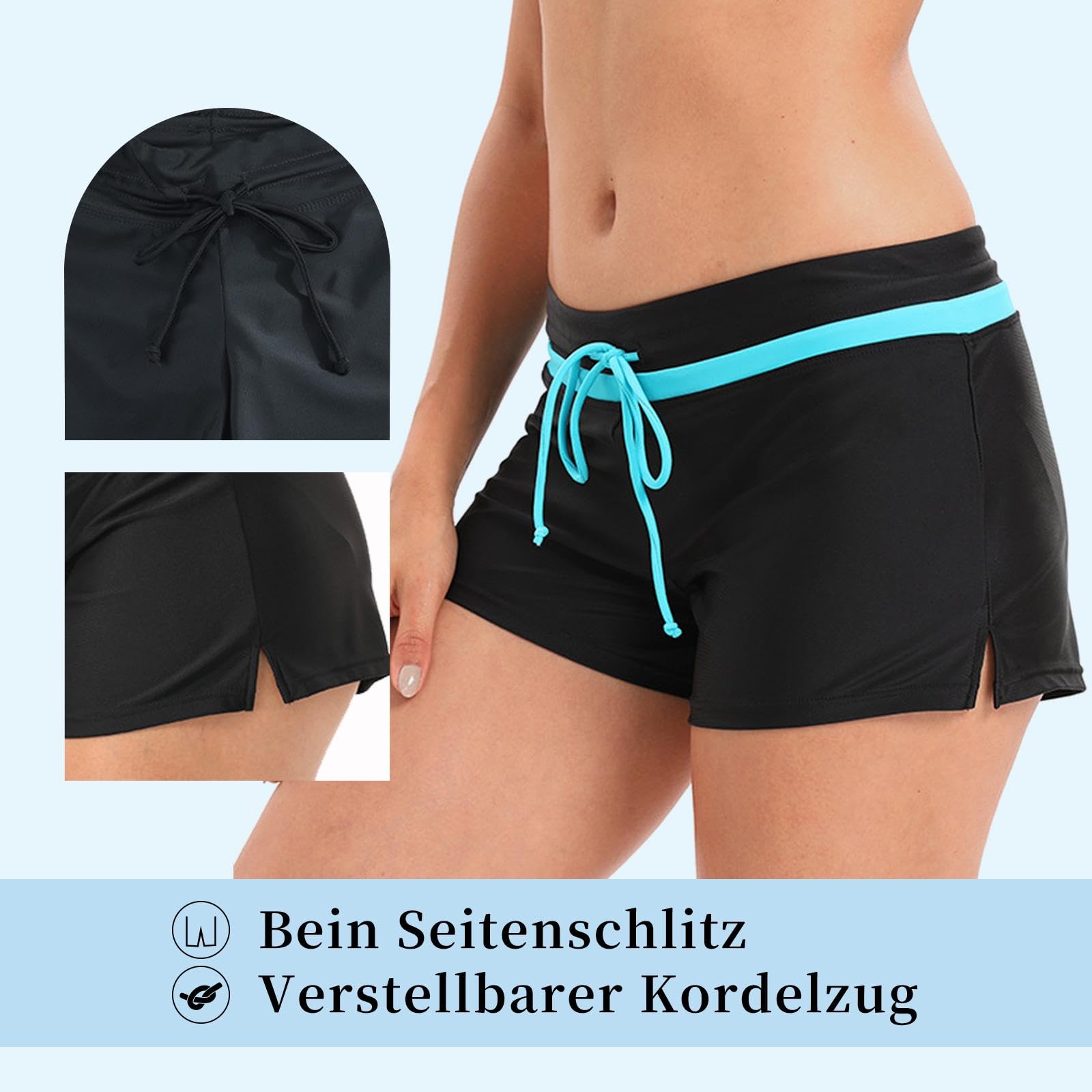 Tmaza Donna con Drawstring Regolabile Asciugatura Rapida Pantaloncini da Bagno Size S - 3XL