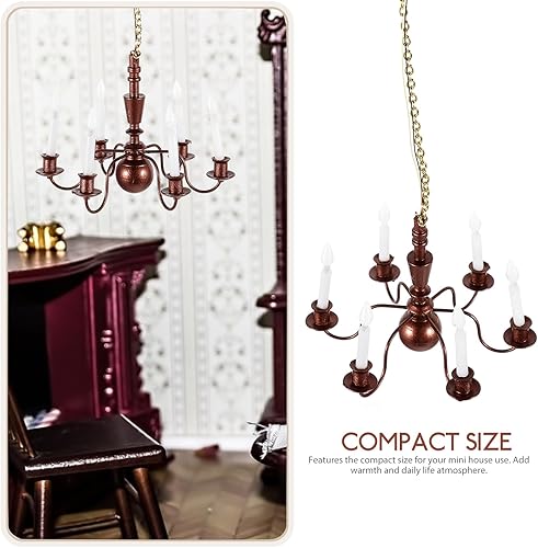 Miniatura 6 de GANAZONO Lámpara de techo en miniatura para casa de muñecas, mini lámpara de techo, decoración para casa de muñecas Accesorios de decoración