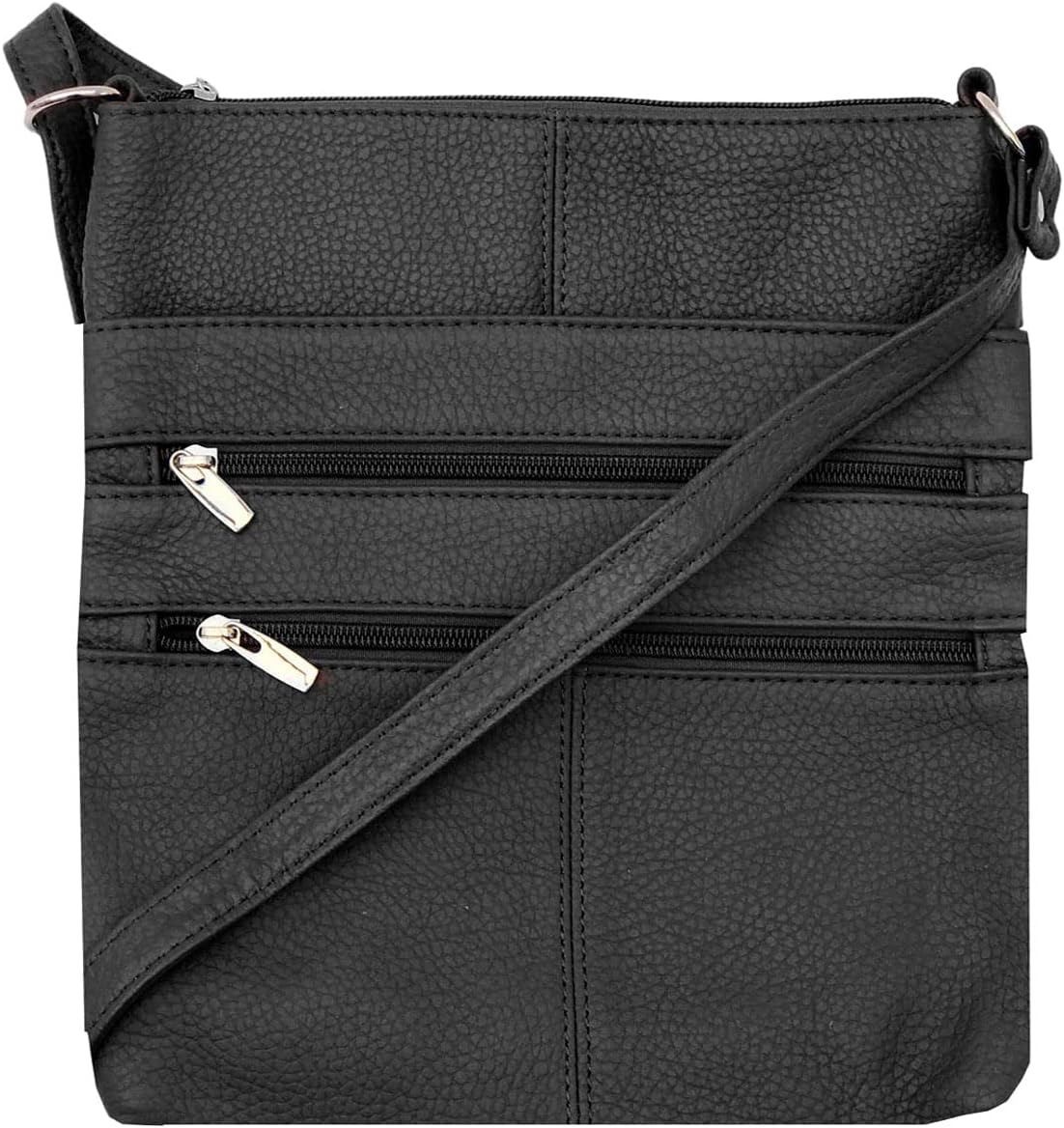 Silver Fever Women’s Leather Large Crossbody Travel College Student Indie Style Handbag Water Resistant