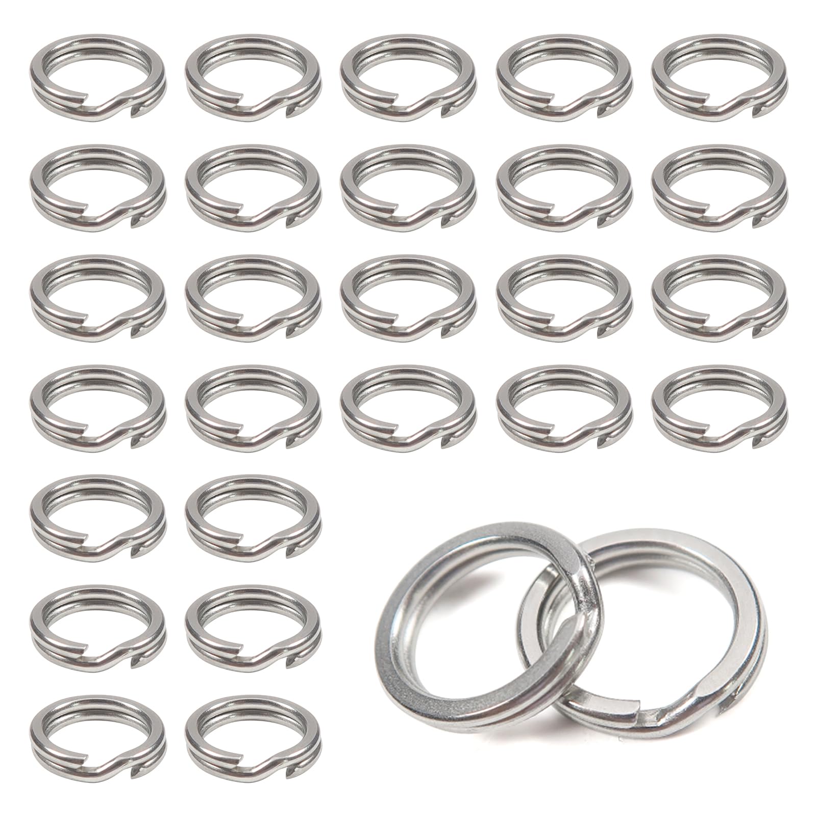 TOAOB 100pcs Flat Split Rings Jump Rings 10mm Keyring Stainless Steel