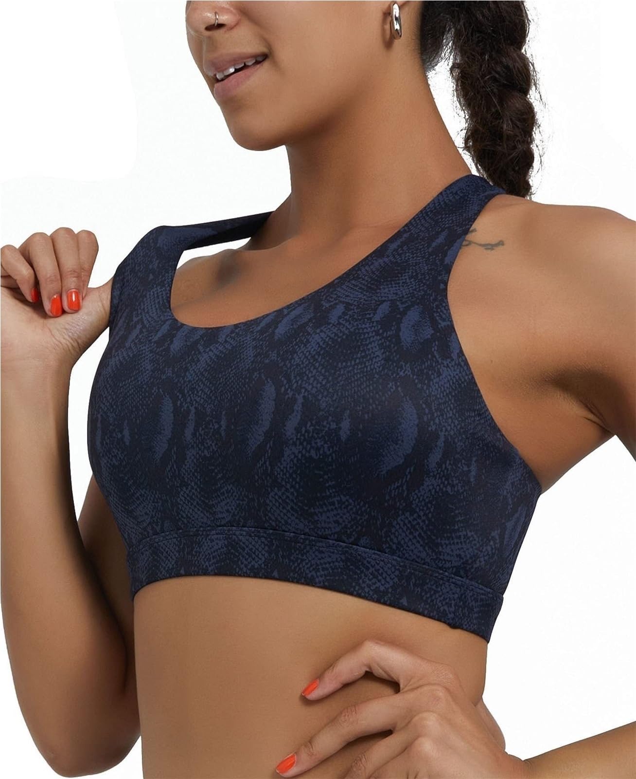 Sujetador Deportivo Mujer Sujetador Deportivo De Apoyo For Mujer, Copas Extraíbles Con Tirantes Acolchados Y Espalda Cruzada Sujetador Gimnasio(B,Large)