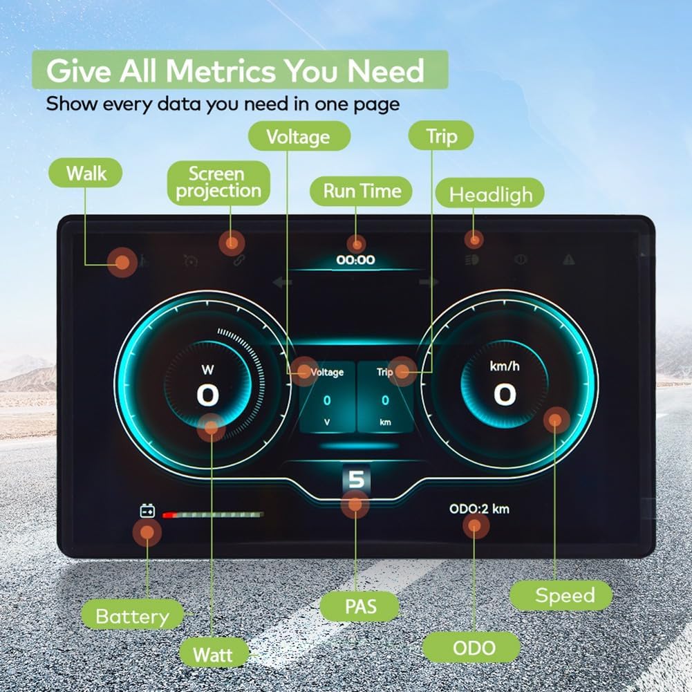 H8 E-Bicycle Projection Navigation LCD Display+Controller, Digital Stopwatch & Speedometer Meter for Cyclists