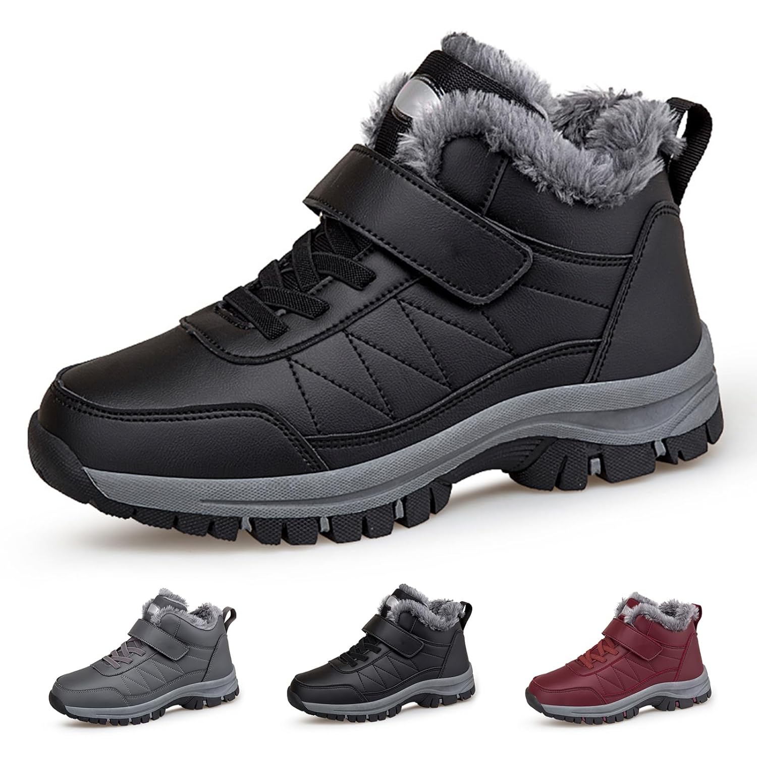 Boots 2026 Arch Support Orthotic Boots Fur Lining Warm Ankle Waterproof Non-slip Winter Outdoor Hiking Shoes