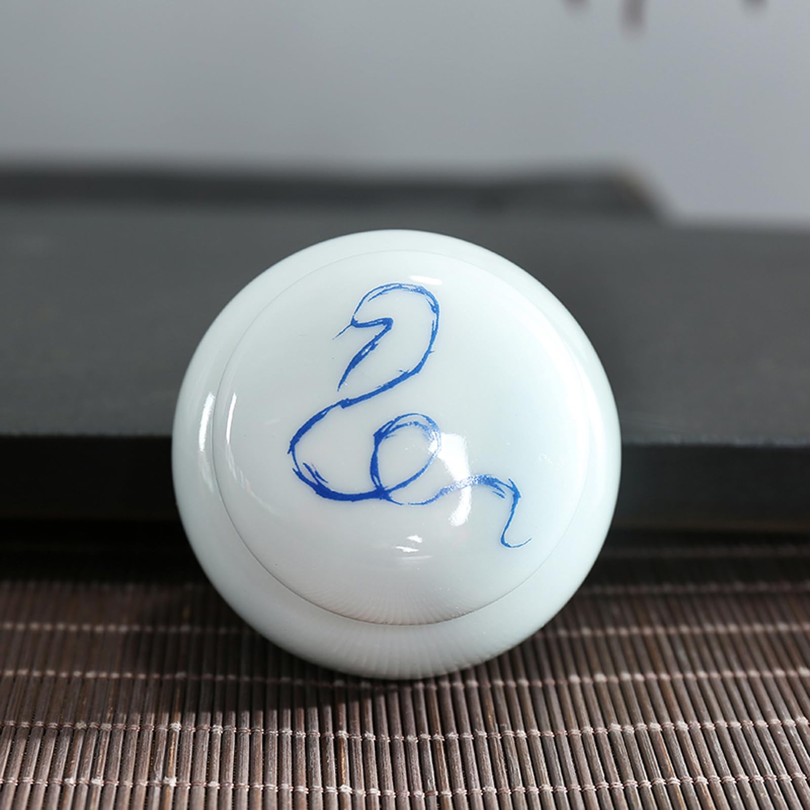 JFGCTYHXY Pet urns, Mini Ceramic Urn With Chinese Zodiac Design For Human Ashes Keepsake(Snake)