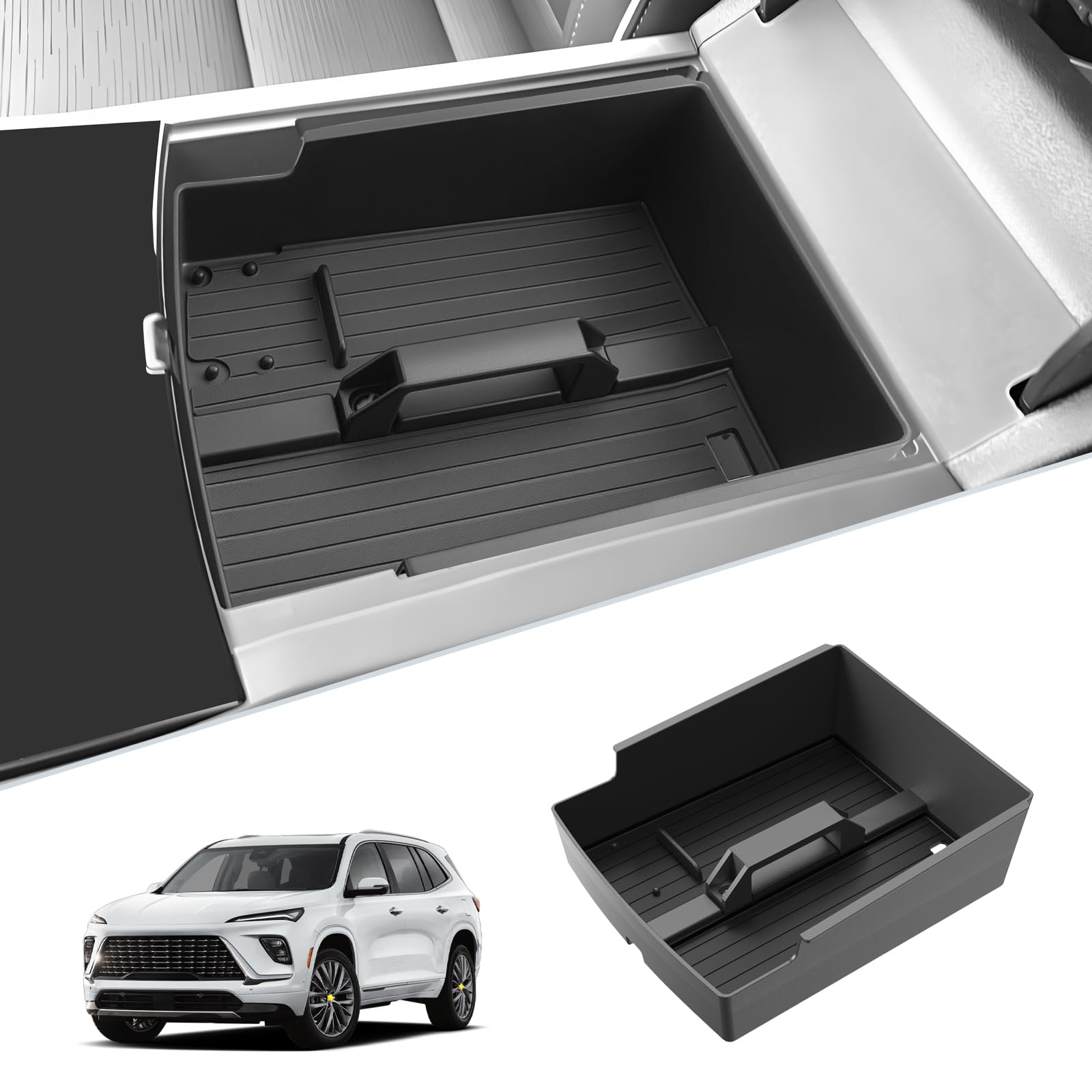 SKTU for 2025 2026 Buick Enclave Center Console Organizer for 2025 2026 Buick Enclave (Preferred/Sport Touring/Avenir) ABS Console Tray Buick Enclave 2025 2026 Accessories with Sunglasses Holder