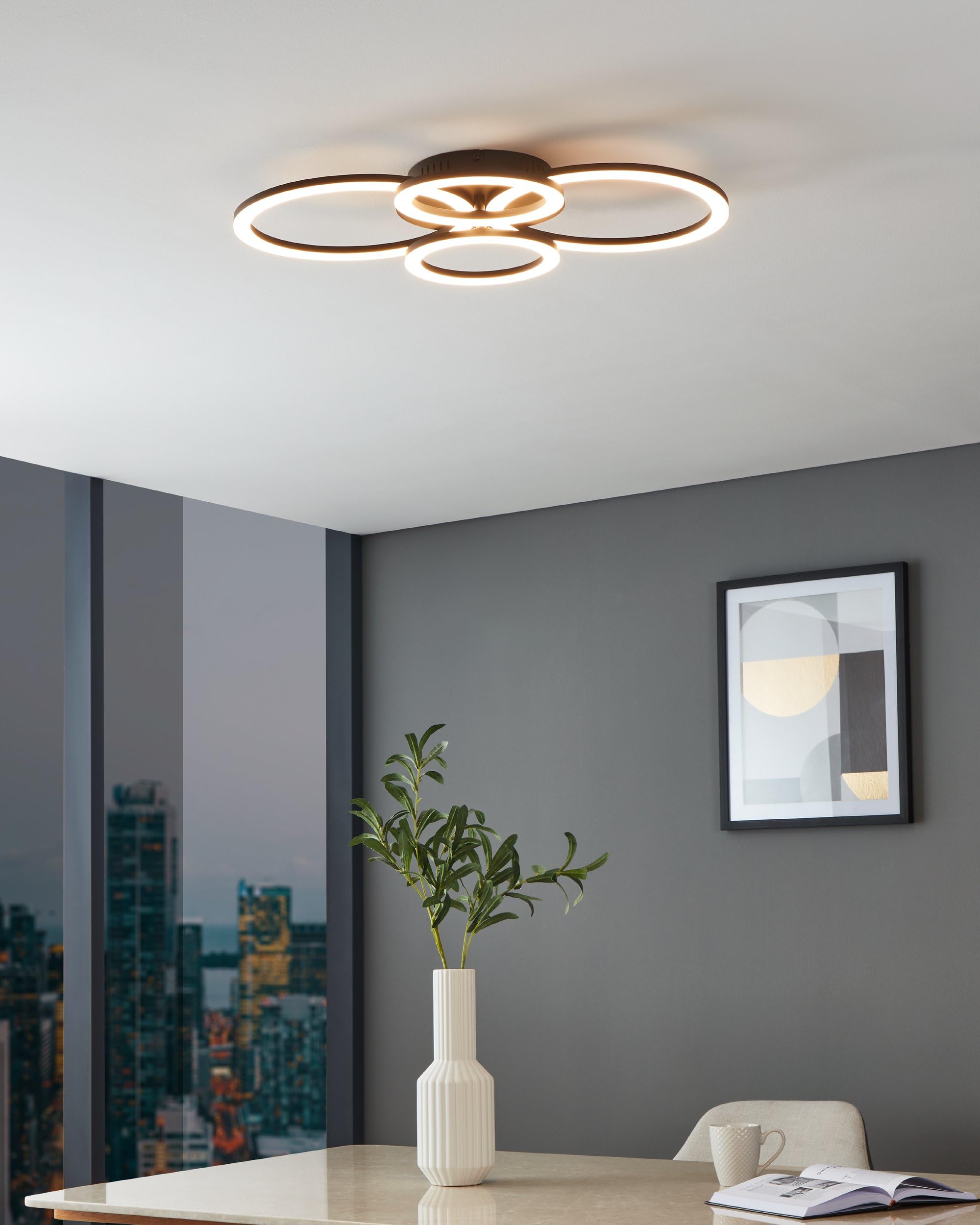 EGLO connect Parrapos-Z LED plafondlamp, 2-lamps