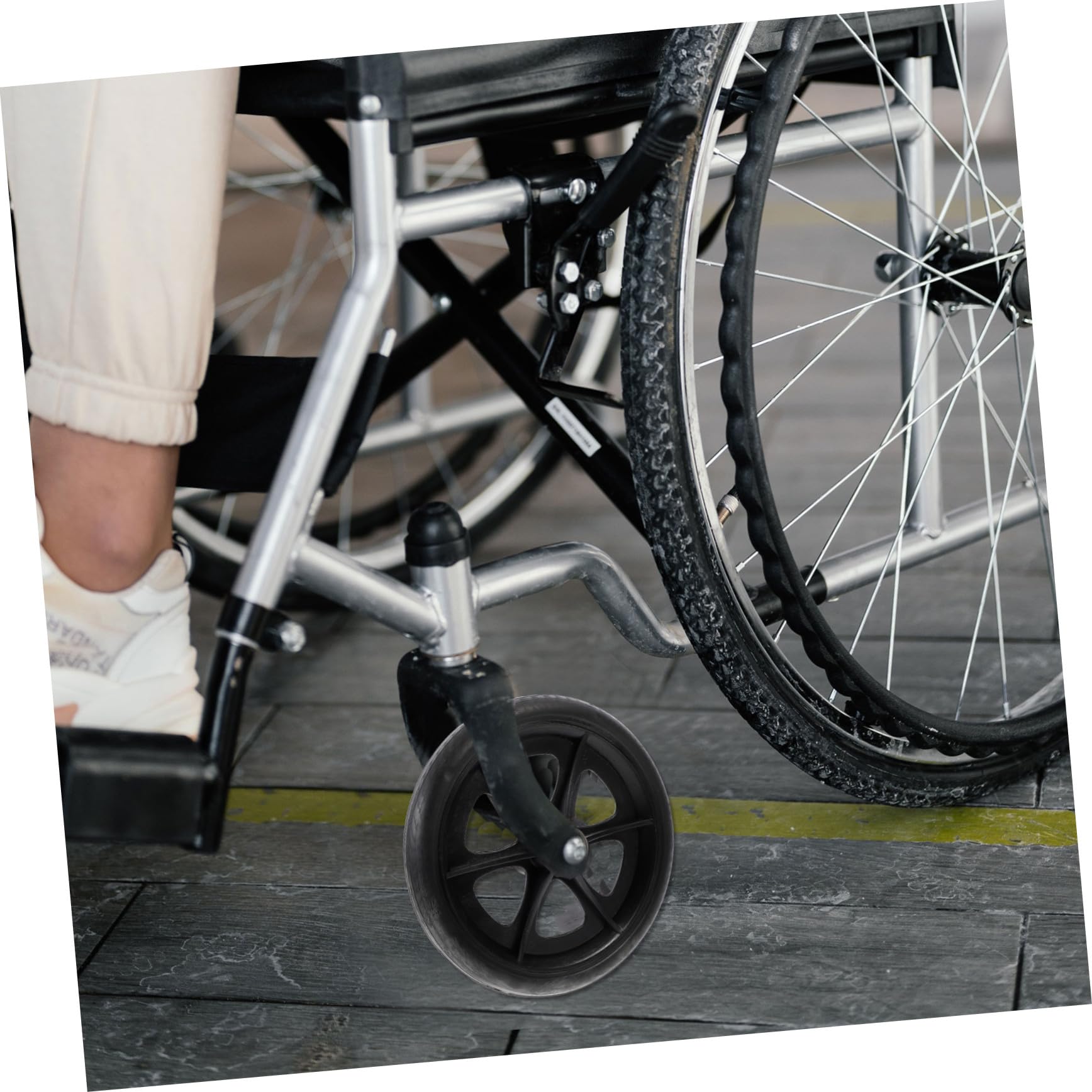 Anneome Ruedas Delanteras de Repuesto para Silla de Ruedas Material Abs y Acero, Carga Resistente y Rodadura Suave, Ideales para Uso Interior y Exterior