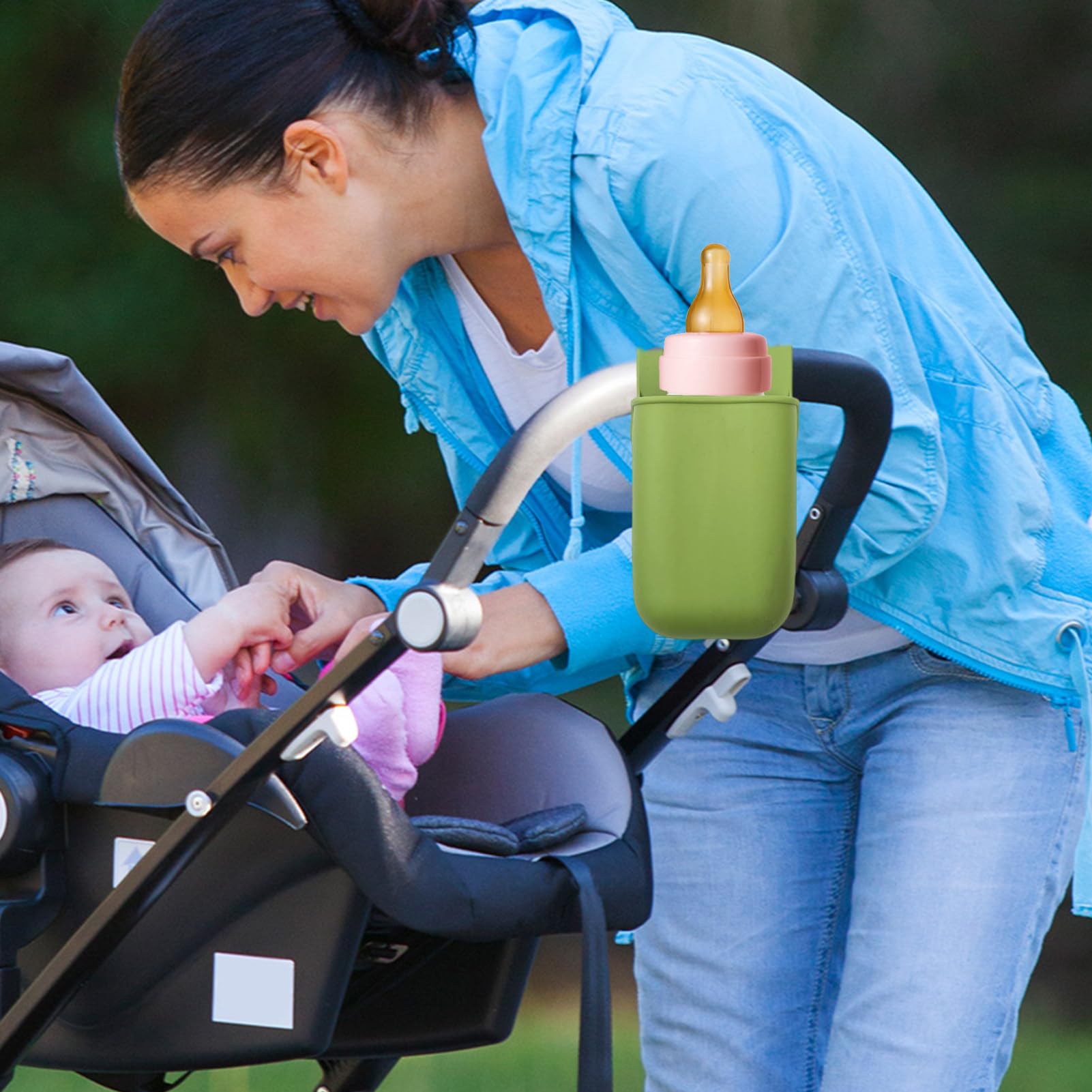 Becherhalter für Kinderwagen Aufbewahrungs Organizer Beißring Taschentuch | Silikon Kinderwagen Getränkehalter Befestigung Für Kinderzimmer Flugzeug Outdoor-Zubehör Camping Spazierengehen Fahrräde