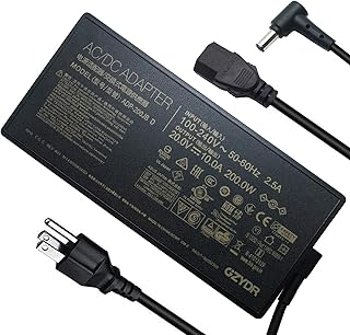 New 200W AC Charger Fit for ASUS ROG Zephyrus ADP-200JB D AC Adapter, for ASUS ROG Zephyrus G15 GA503 GA503QM GA503QS GA503QR TUF Dash F15 FX516PR FA506QR Gaming Laptop 20V 10A Charger