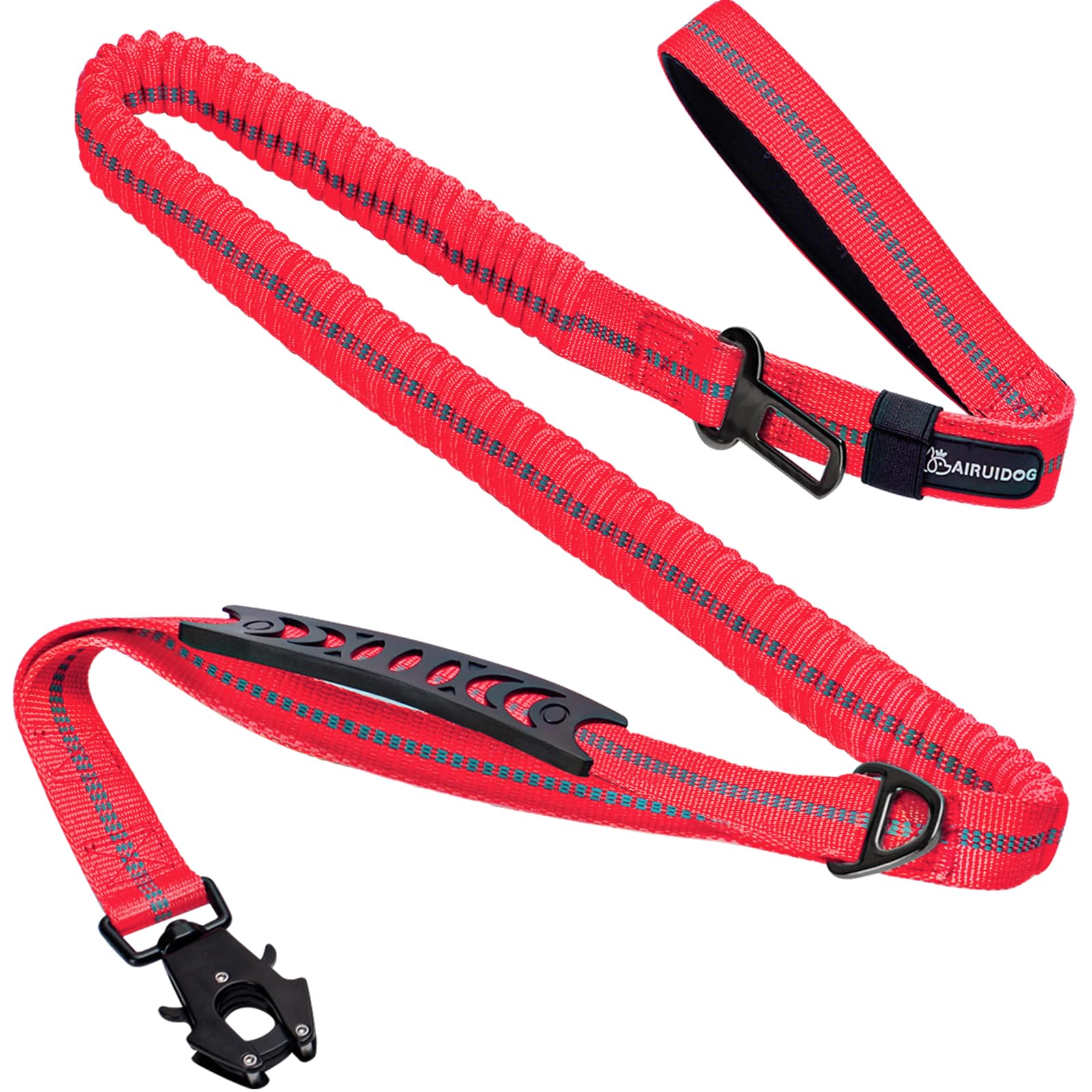 AIRUIDOG Heavy Duty Bungee Dog Leashes, 4-6FT Shock Absorbing Tactical Dog Leash with 2 Padded Handles, Metal Carabiner Clip, No Pull Reflective Dog