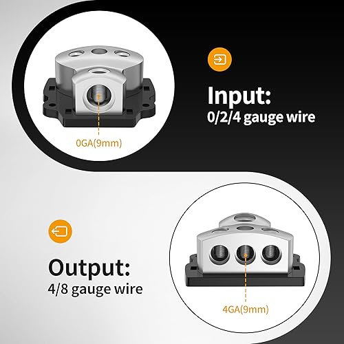 Miniatura 9 de Bloque de distribución de energía de 12 V, divisor de amplificador de audio para automóvil, calibre 024, calibre 468, bloque de distribución de