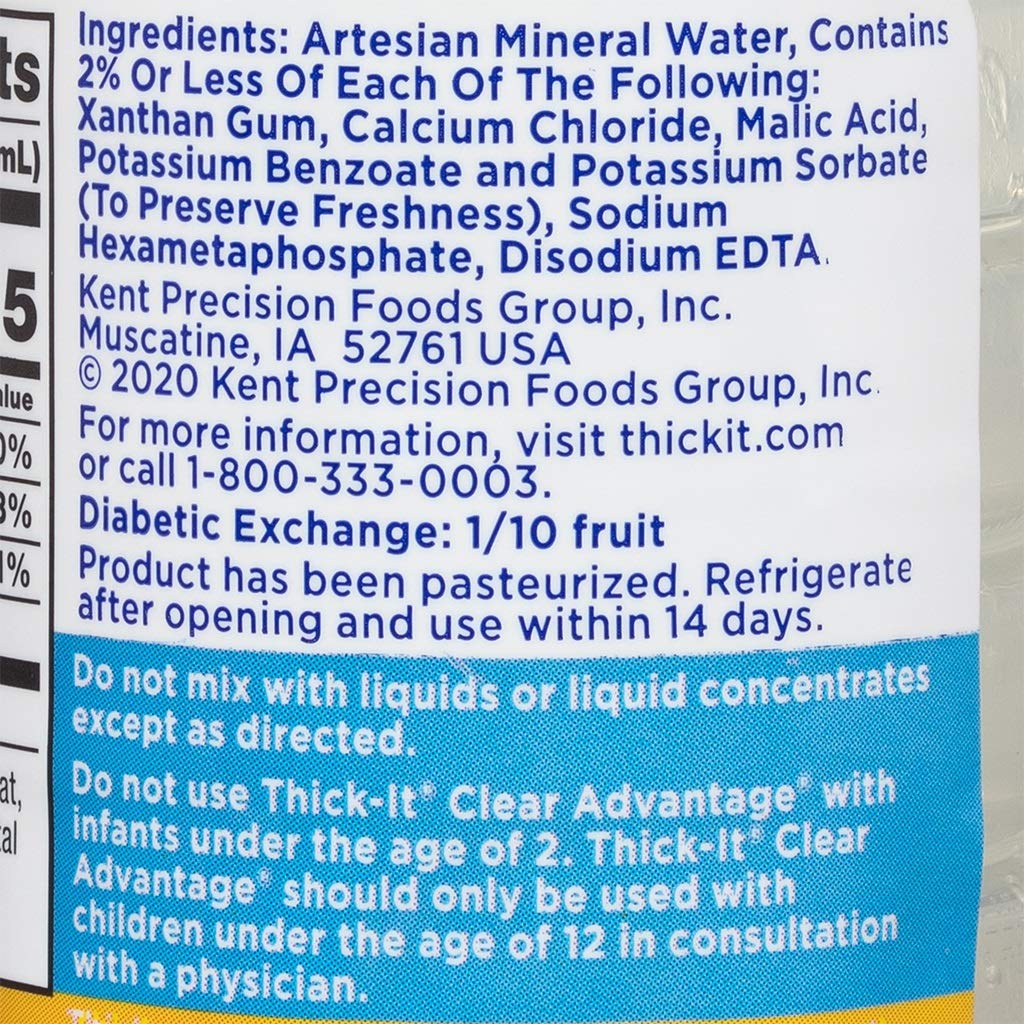 Thick-It Clear Advantage Thickened Water - Moderately Thick/Honey, 8 oz Bottle (Pack of 1)