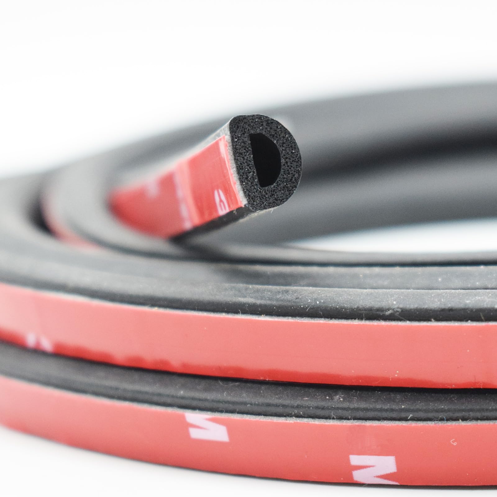 13Ft Weather Stripping 3/8"W X 1/4"T Universal Car Door Seal Strip Automotive Weather Stripping Self-Adhesive D Shape EPDM Rubber Seal for Front Rear Door Hood Trunk Lid