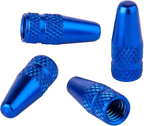 Miniatura 10 de Presta - Tapones de válvula de aluminio anodizado, uso en válvulas PrestaFrancesas, diseños bala, cohete, hamburguesa, cohete de bolsillo (paquete