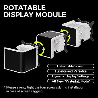 TRYX PANORAMA SE 360 ARGB White 360mm AIO Rotatable 6.67'' AMOLED Curved Screen 3D Anamorphic Effect Customizable AIO Cooler 360mm White Asetek Adela 280w TDP Intel LGA 1851/1700/1200/115X AMD AM5/AM4