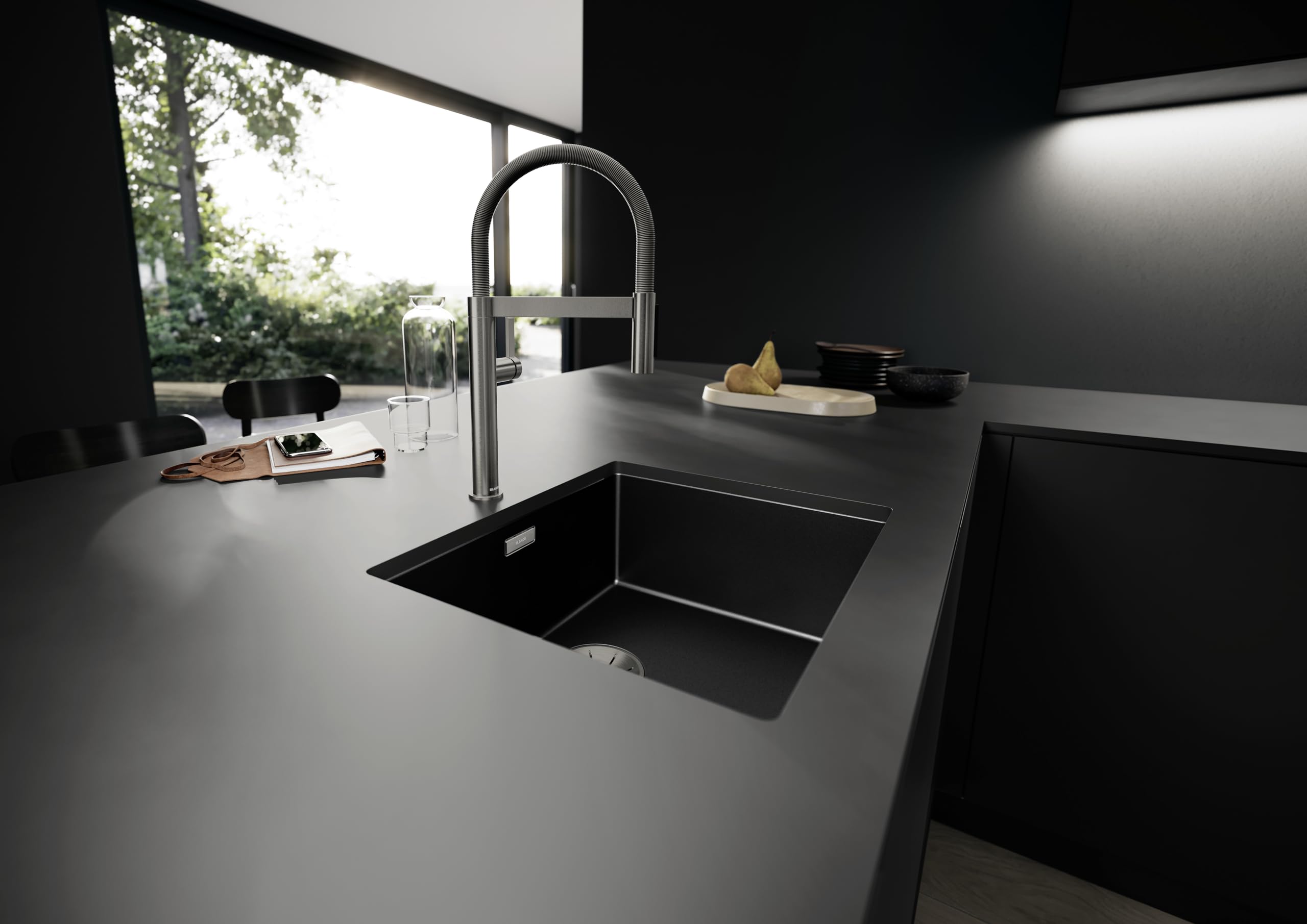BLANCO CULINA-S II Mini | Grifo de cocina | con manguera extraíble | [8,1 x 24 x 44,8 cm] | Cambio de chorro claro a chorro de ducha | Calidad del agua y ahorro de agua | Alta presión