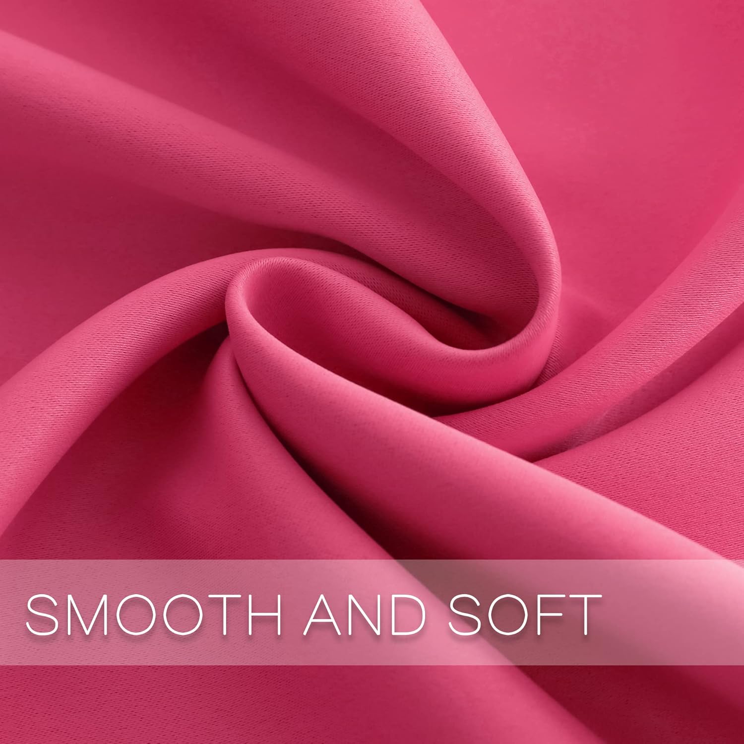 YGO Hot Pink Blackout Curtains for Bedroom 2 Panels Set Room Darkening Drapes Thermal Insulated Solid Grommets Window Treatment Pair for Nursery Living Room W52xL84 inch