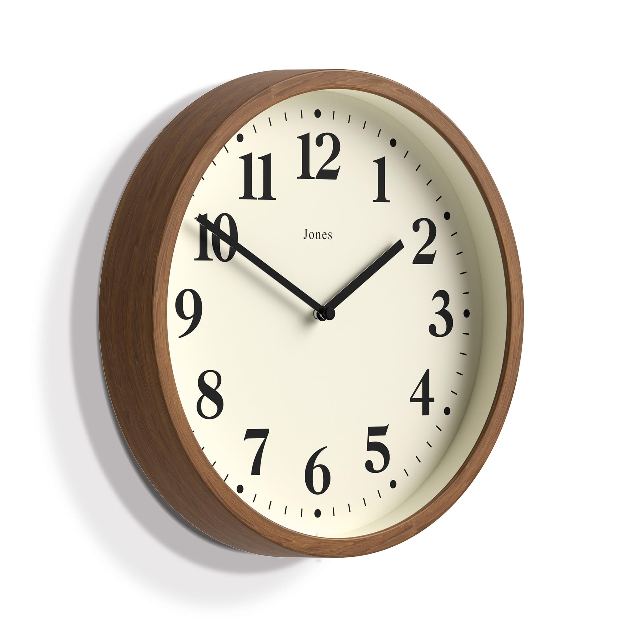 Jones Clocks® Lodge wall clock, Dark Faux Wood, 9.8 Inches - Image 2