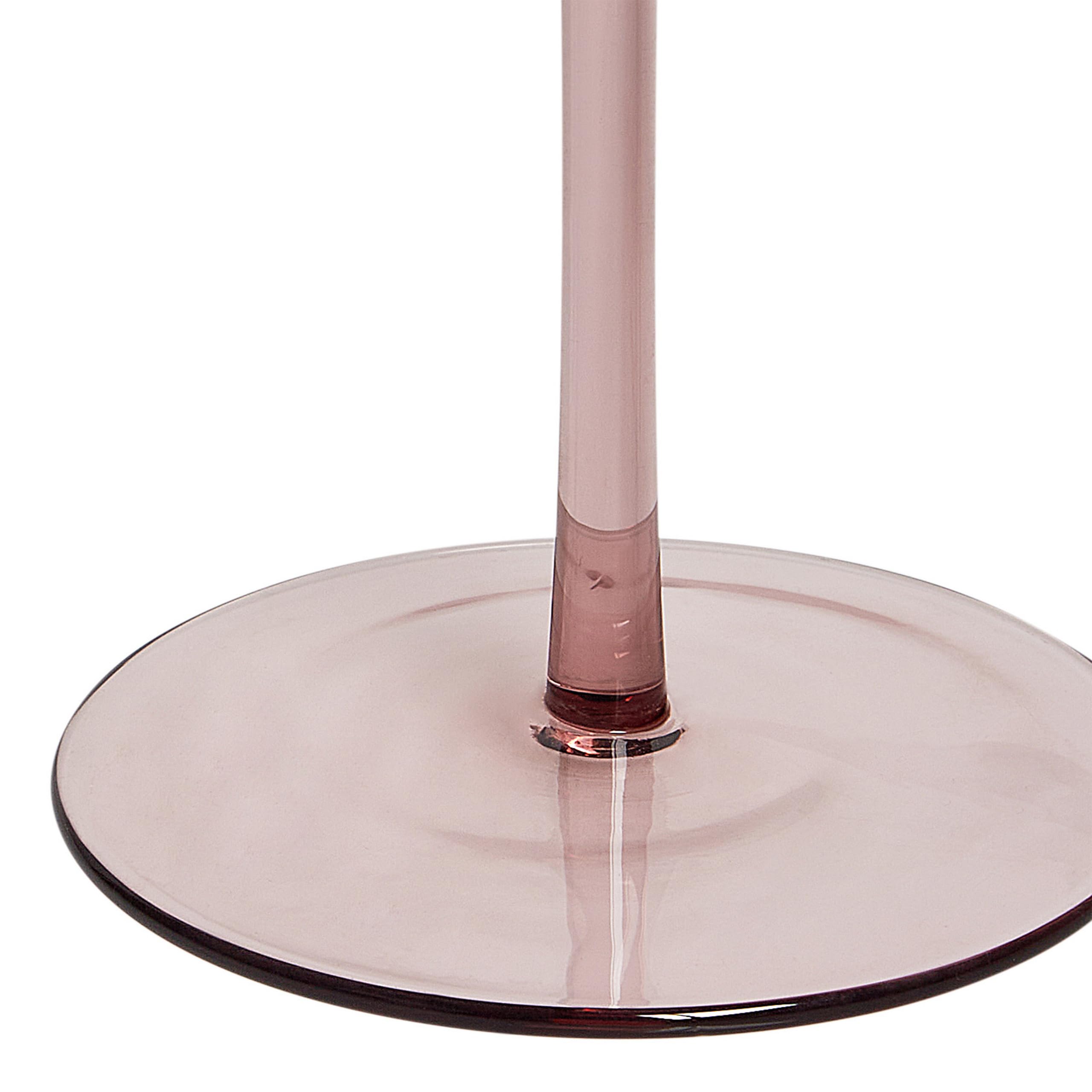 Beliani Set de 4 Soucoupes à Champagne Striées Soufflées à la Main 33 cl Rose Transparent Améthyste