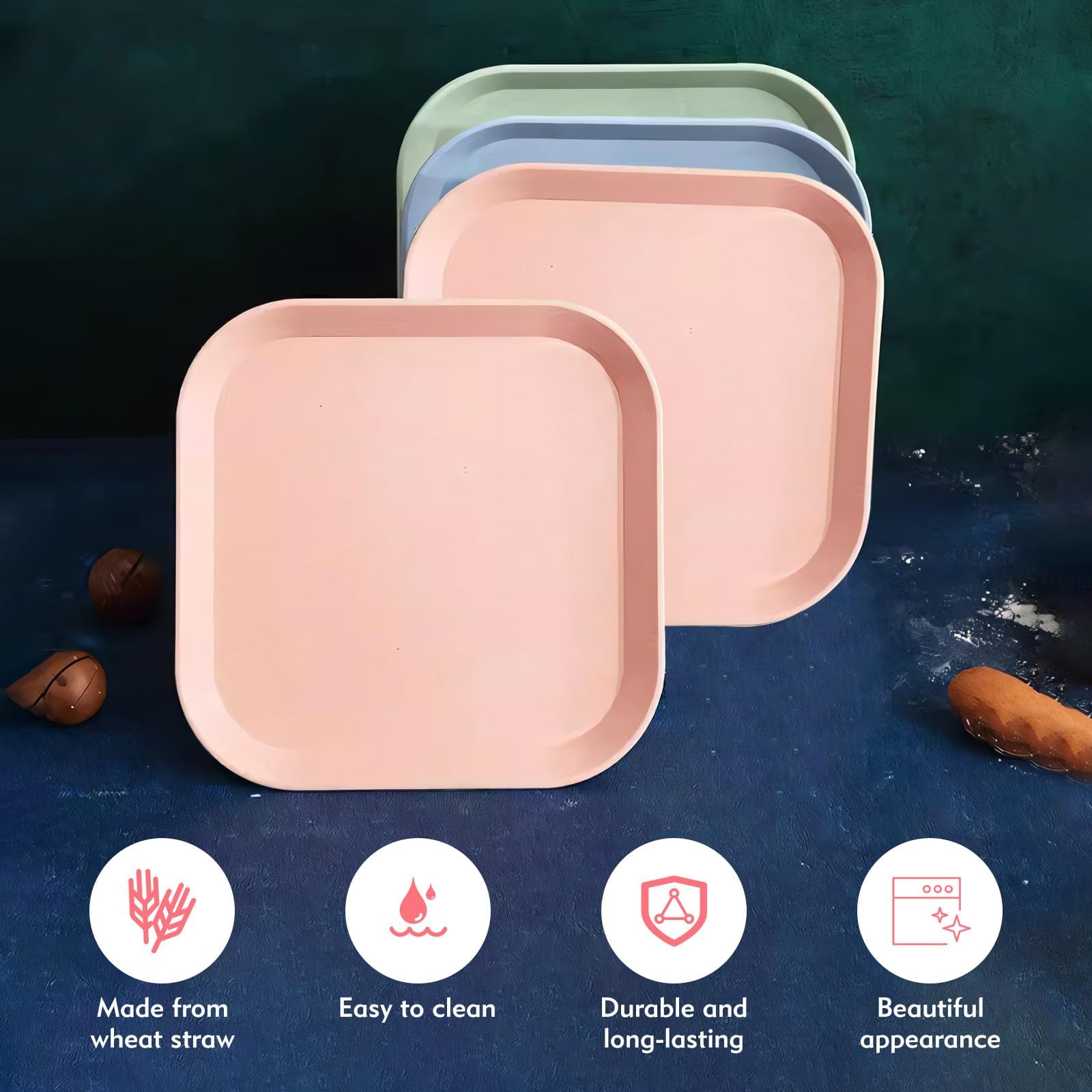 12 Ciotoline Piatte Per Gattini - 15 Cm, Colorate, In Paglia E PP, Per Cibo Secco/umido - Foto 2